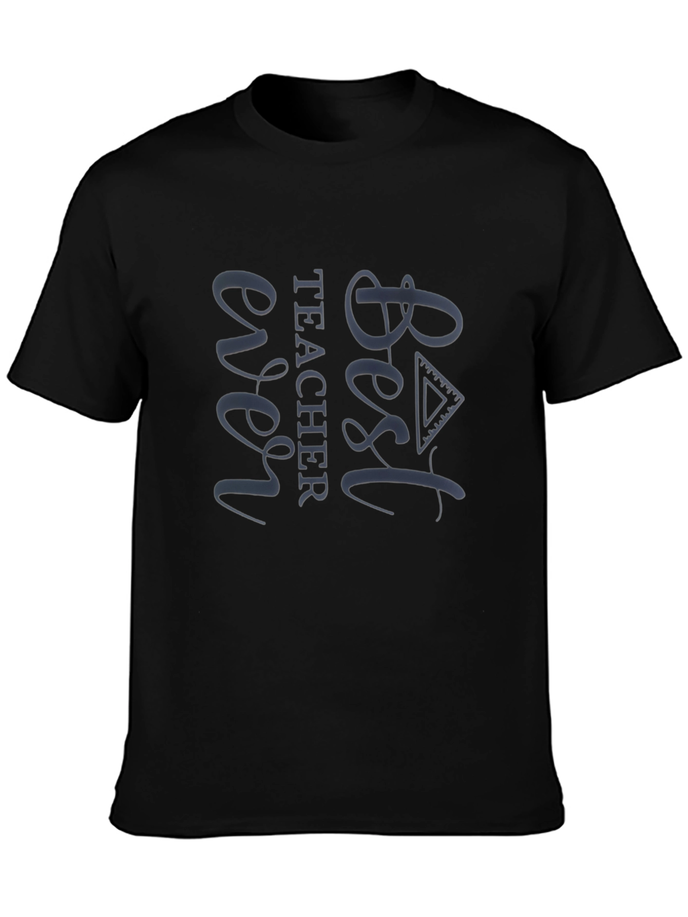 Best Teacher Ever Graphic Tee - Black Casual T-Shirt