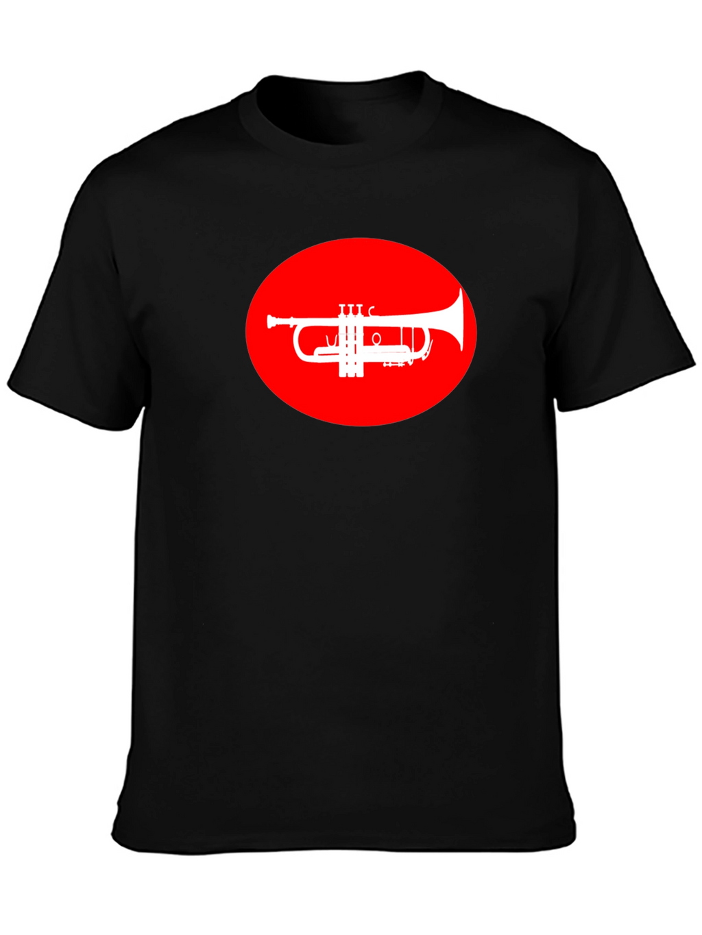 Trumpet Graphic Tee - Red Oval Design