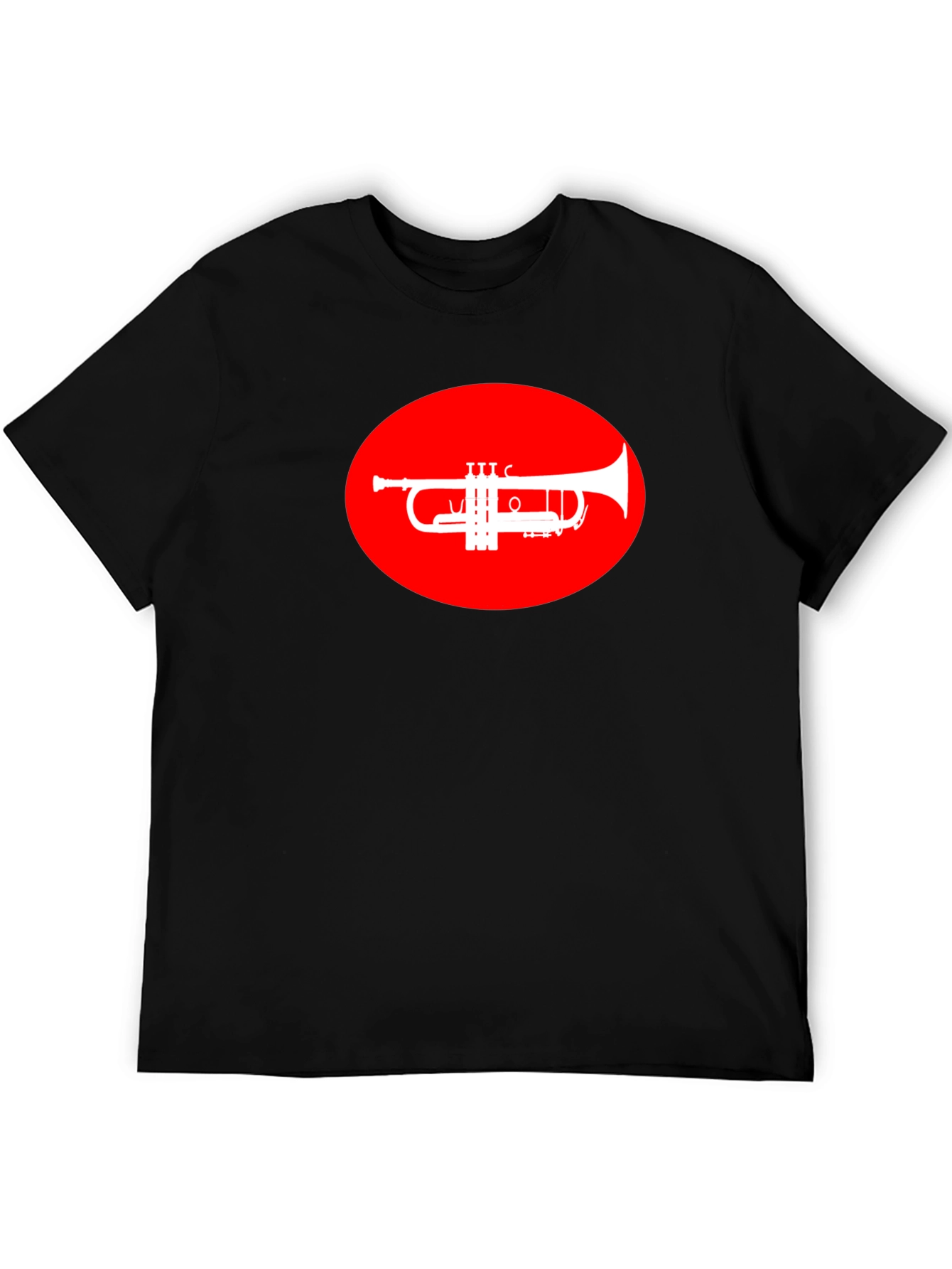 Trumpet Graphic Tee - Red Oval Design