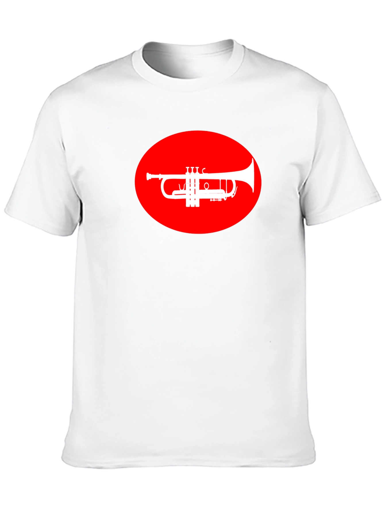 Trumpet Graphic Tee - Red Oval Design