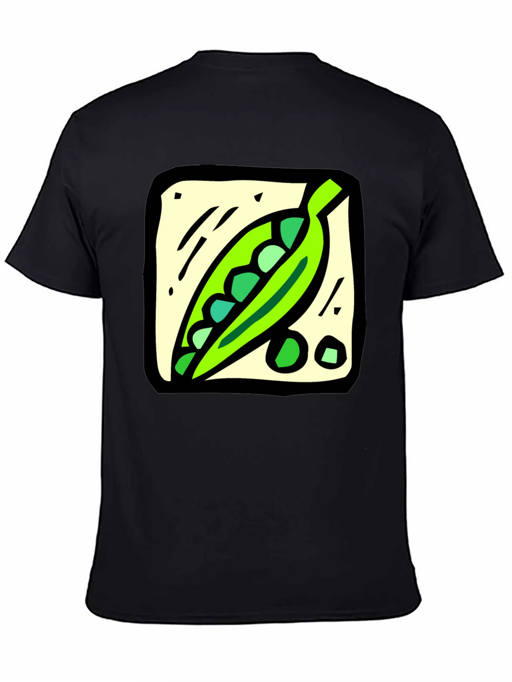 Pea Pod Graphic Tee - Black Cotton T-Shirt