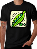 Pea Pod Graphic Tee - Black Cotton T-Shirt