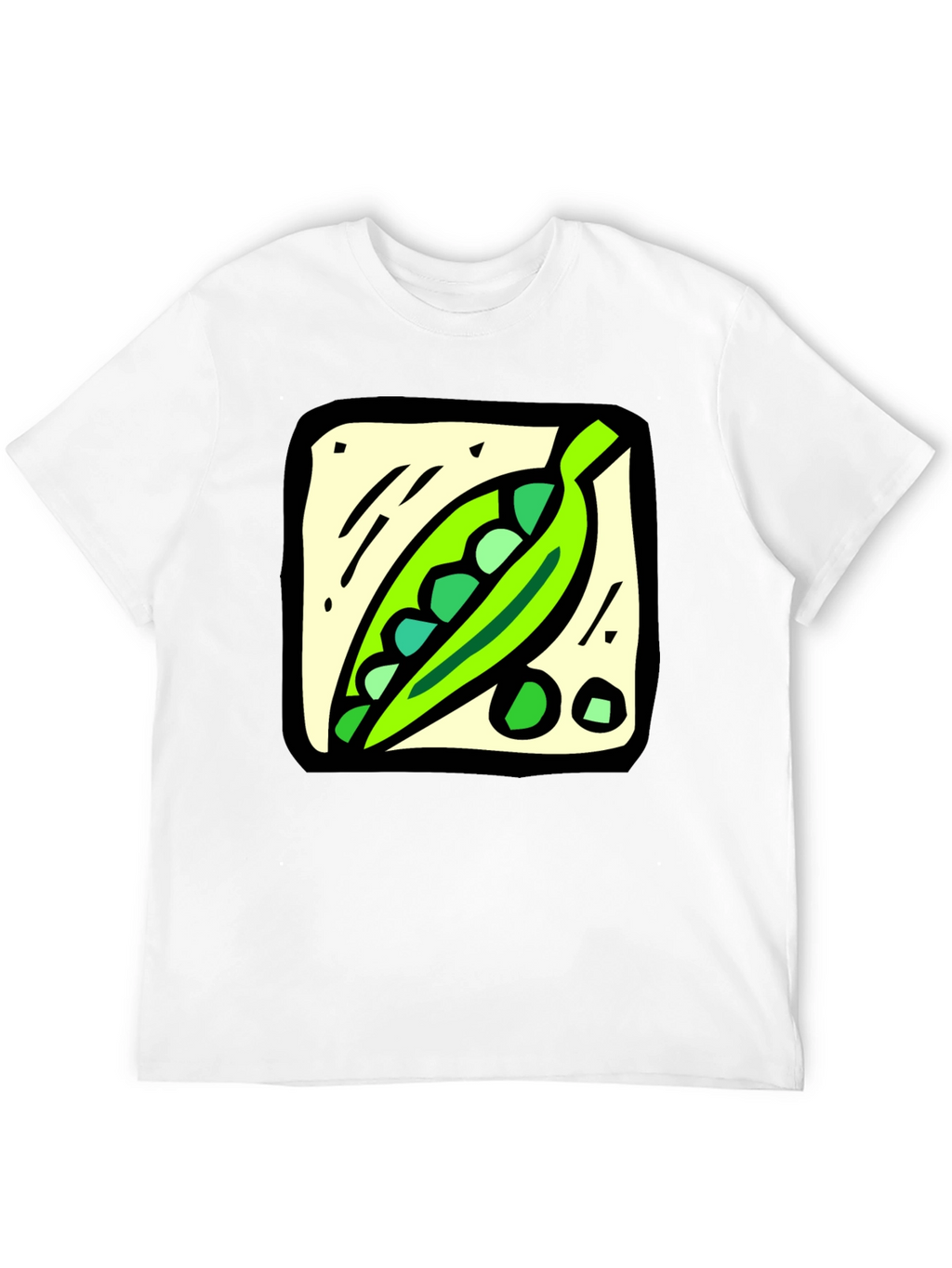 Pea Pod Graphic Tee - Black Cotton T-Shirt