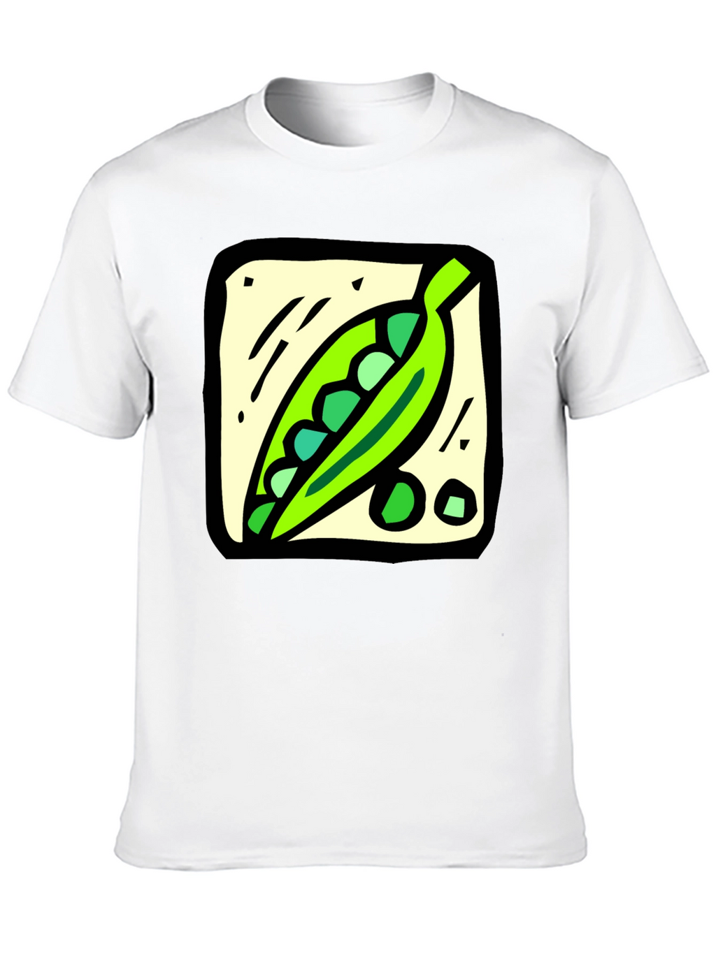 Pea Pod Graphic Tee - Black Cotton T-Shirt
