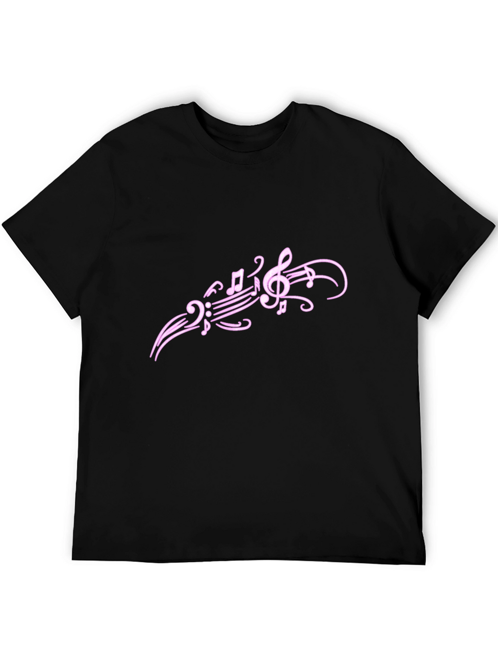 Musical Note Graphic Tee - Trendy Black T-Shirt