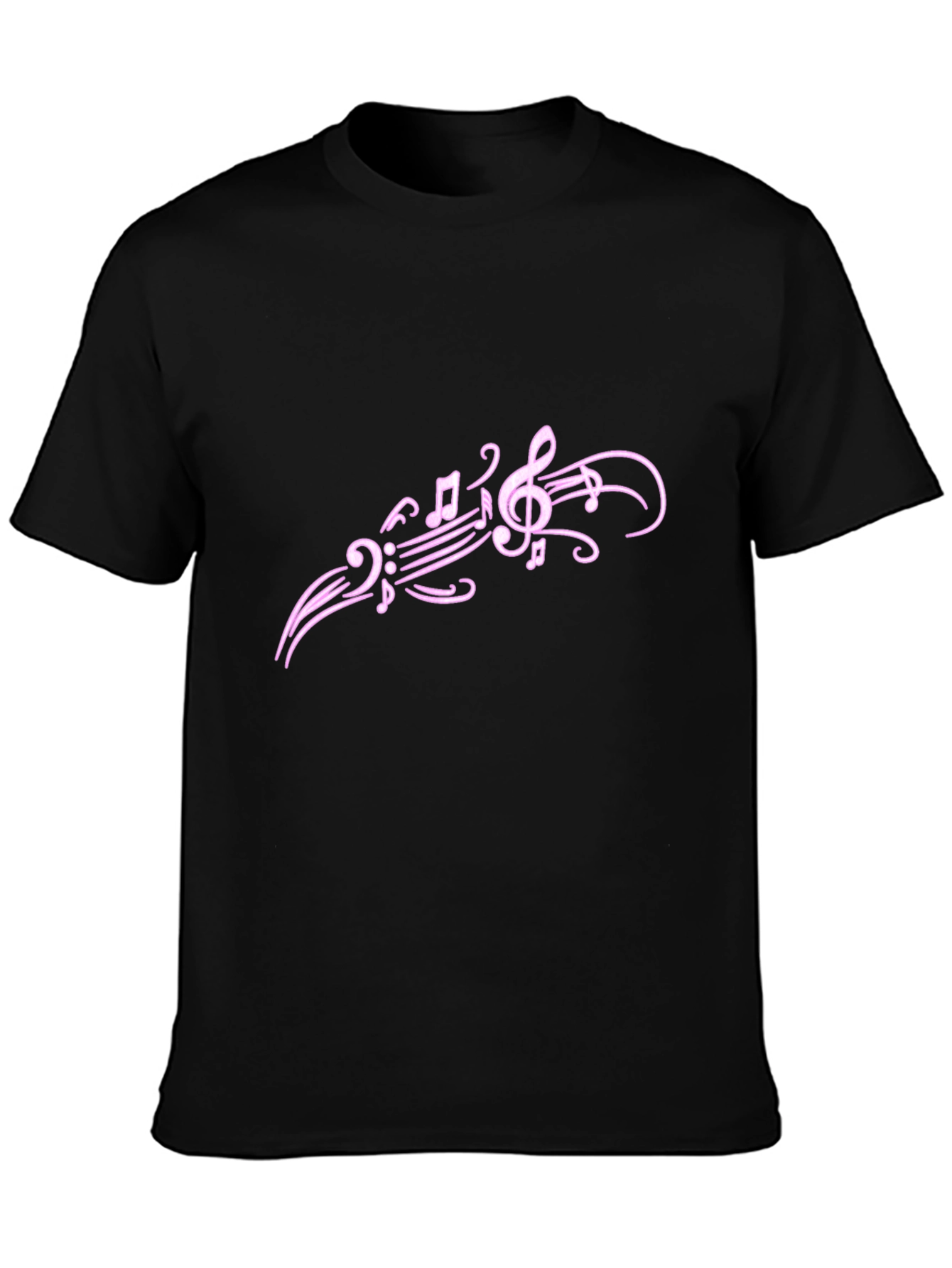 Musical Note Graphic Tee - Trendy Black T-Shirt