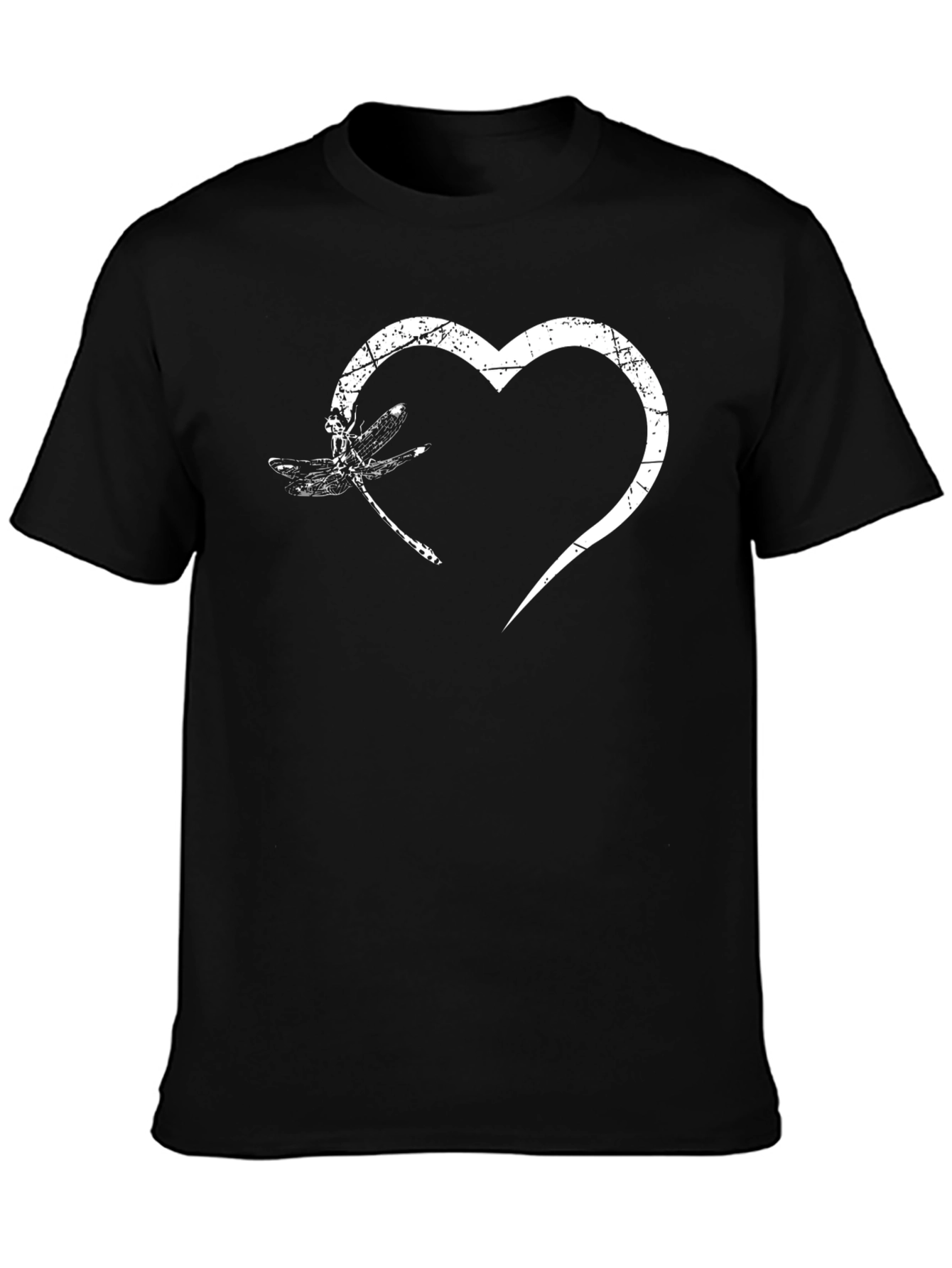 Dragonfly Heart Graphic Tee - Unisex Black T-Shirt
