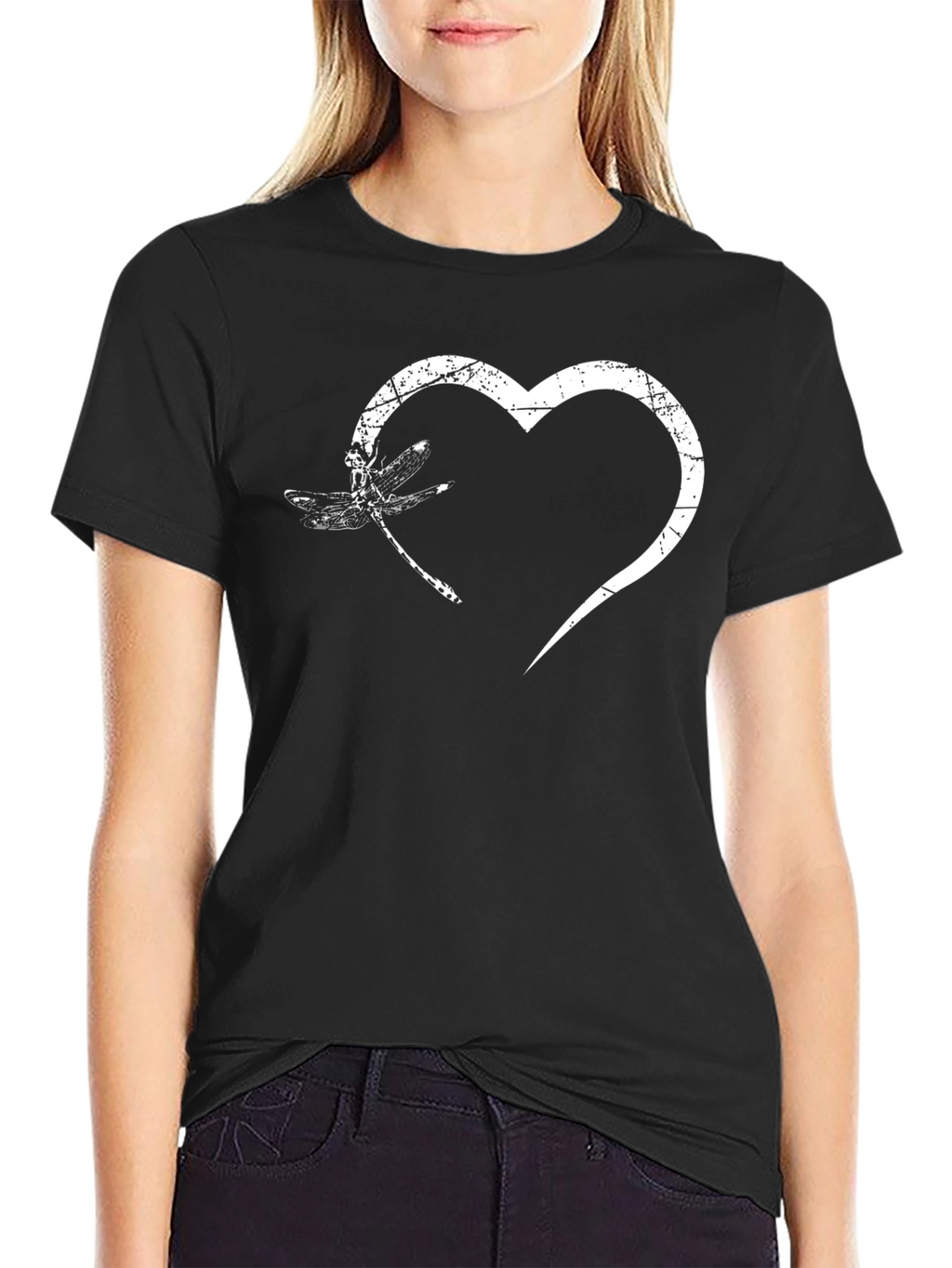 Dragonfly Heart Graphic Tee - Unisex Black T-Shirt