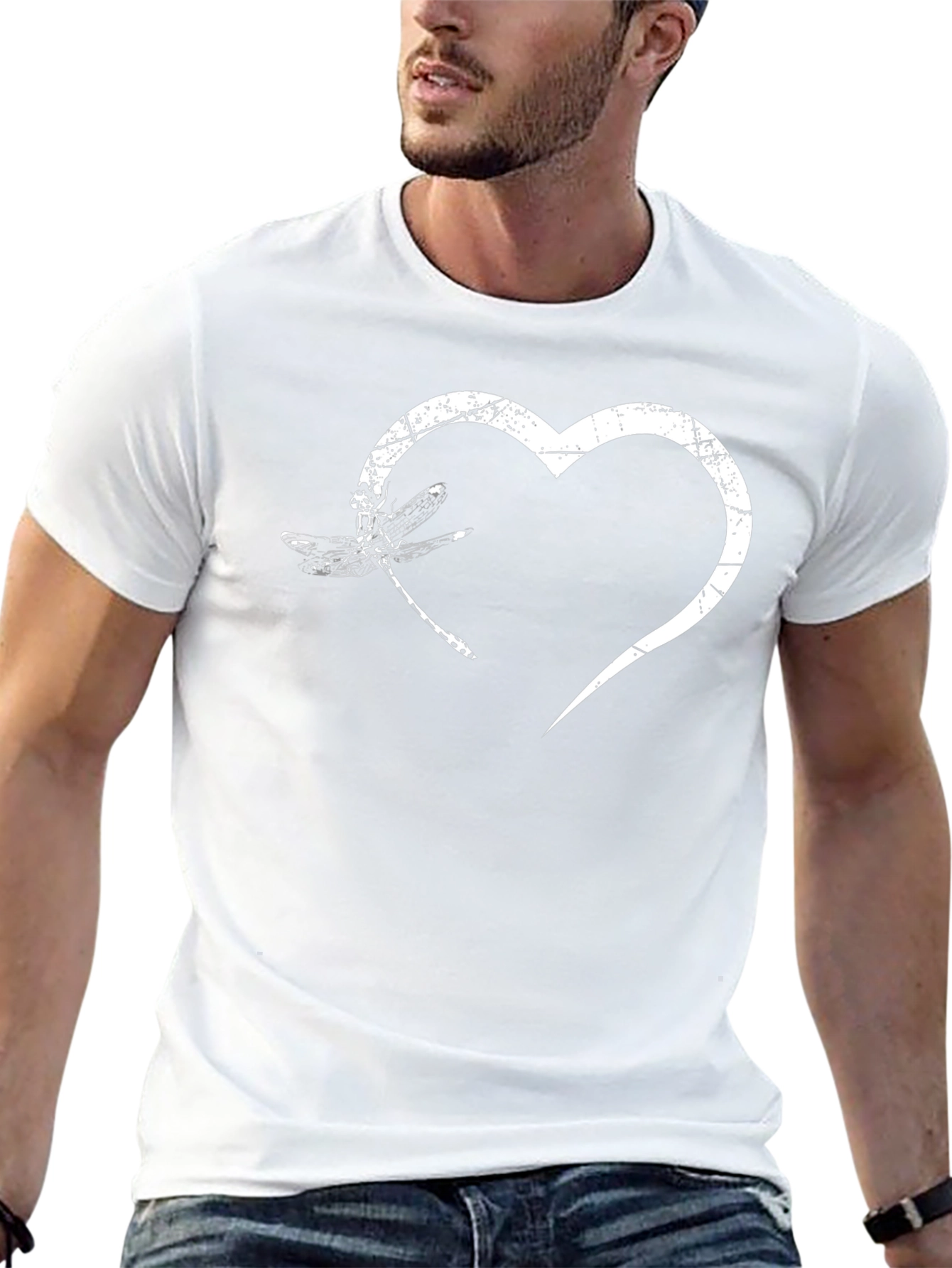 Dragonfly Heart Graphic Tee - Unisex Black T-Shirt