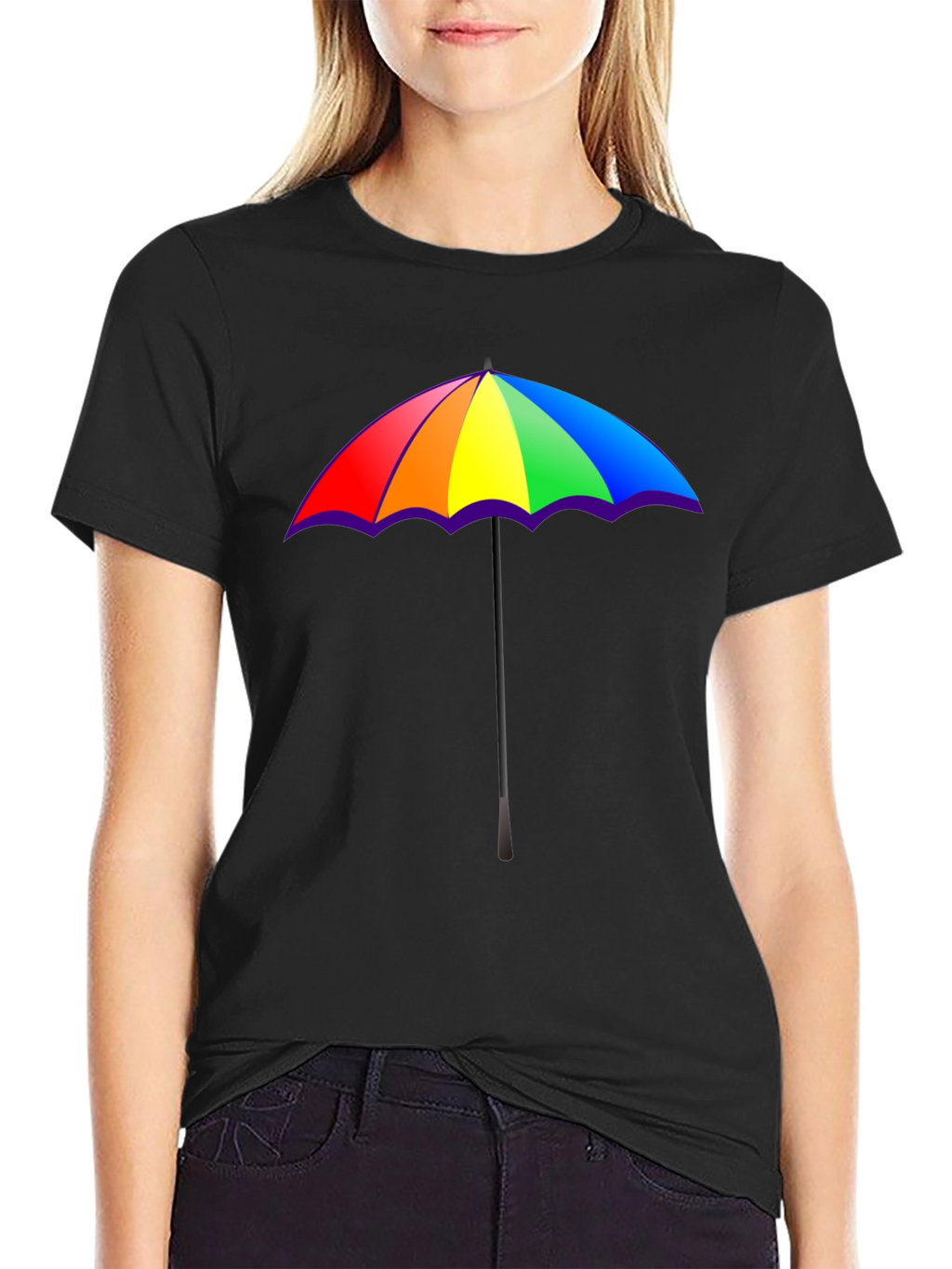 Rainbow Umbrella Graphic T-Shirt - Pride Fashion Tee