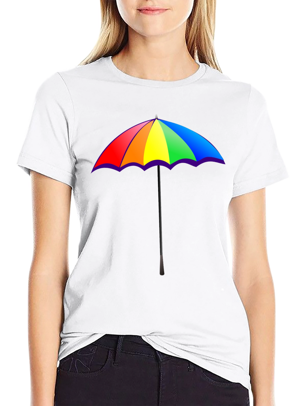 Rainbow Umbrella Graphic T-Shirt - Pride Fashion Tee