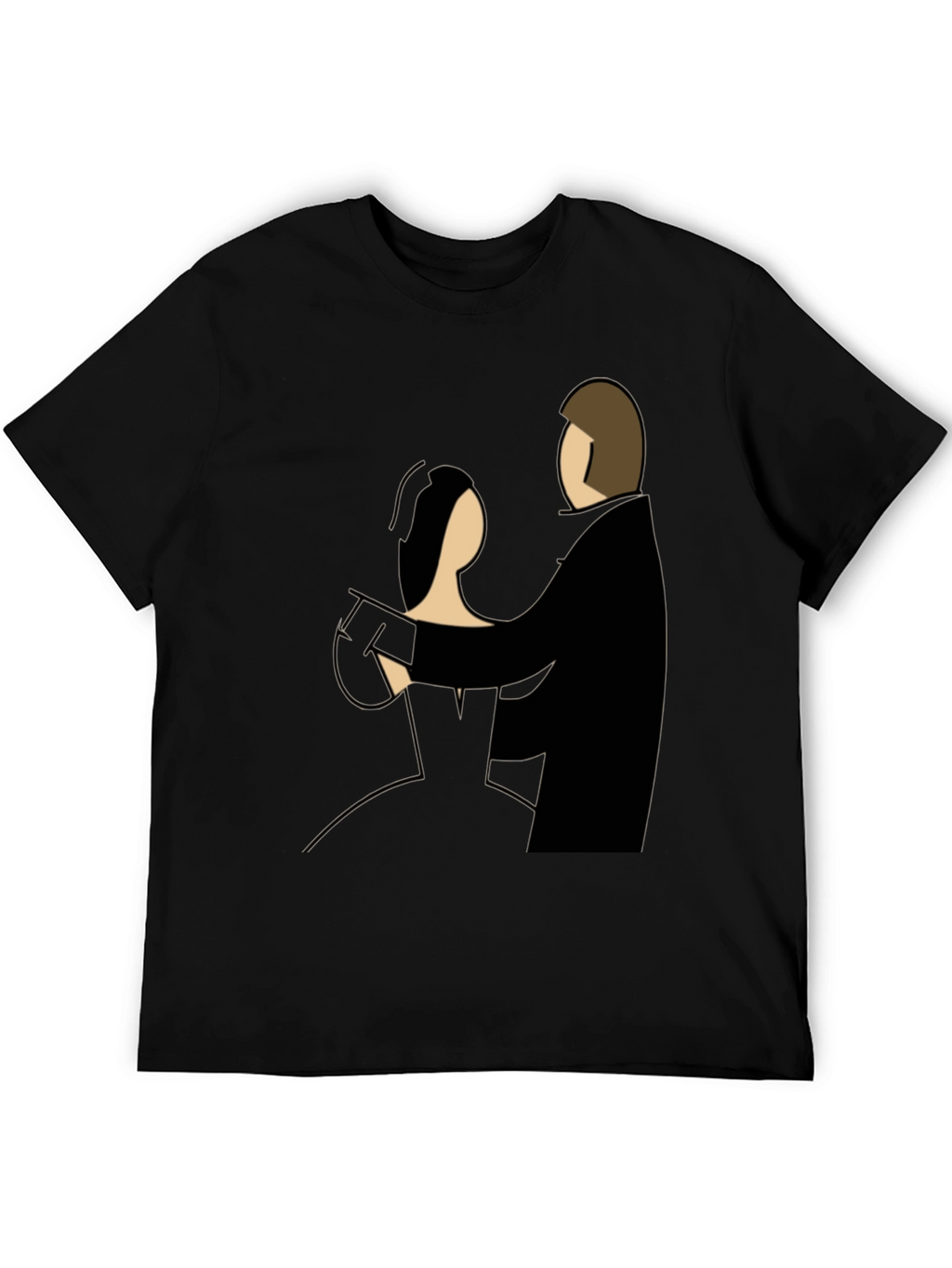 Elegant Dance Graphic Tee - Classic Couple Design