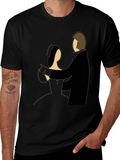Elegant Dance Graphic Tee - Classic Couple Design