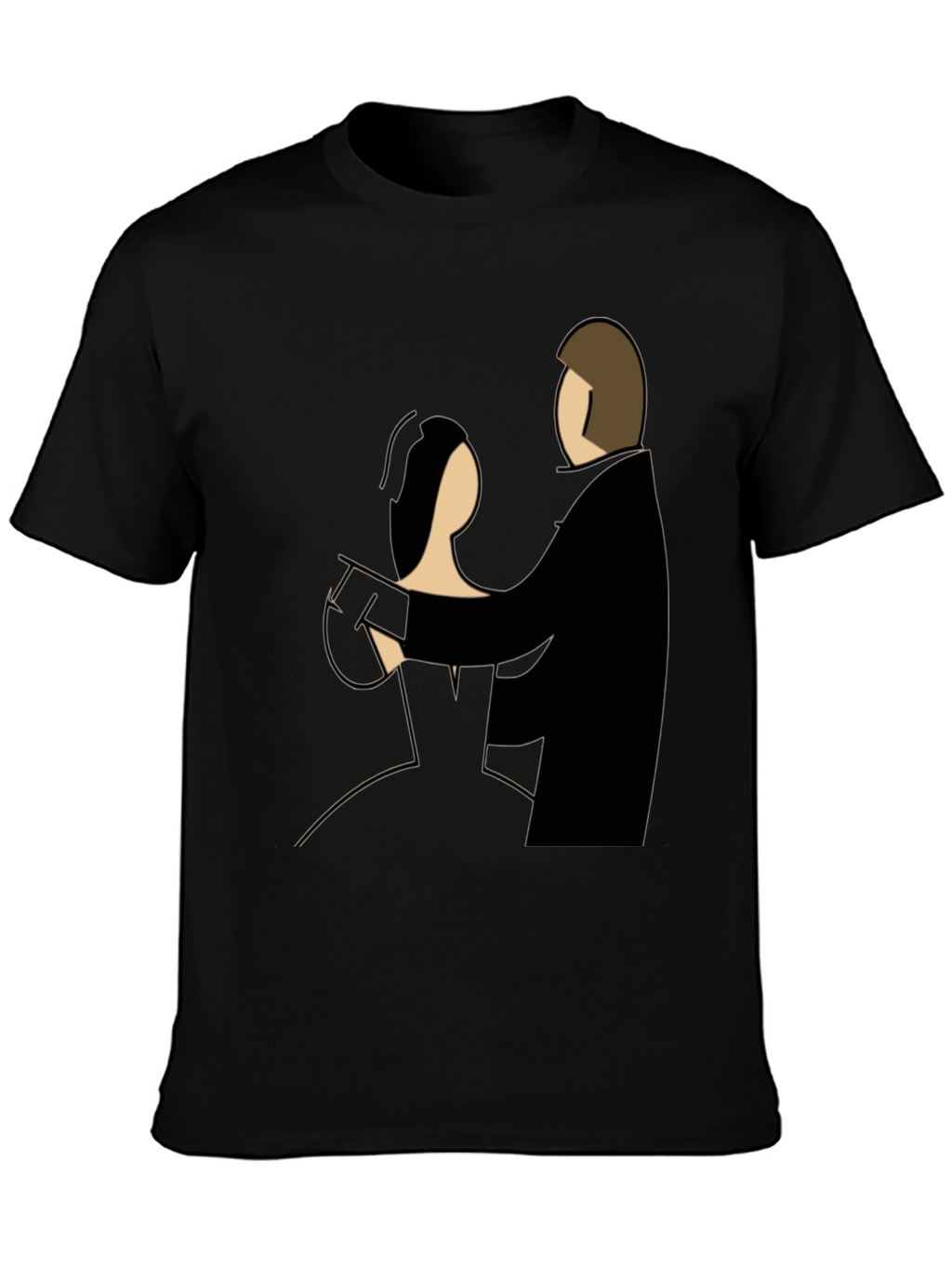 Elegant Dance Graphic Tee - Classic Couple Design