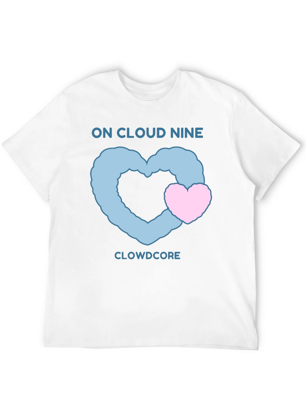 On Cloud Nine Black T-Shirt with Heart Graphic