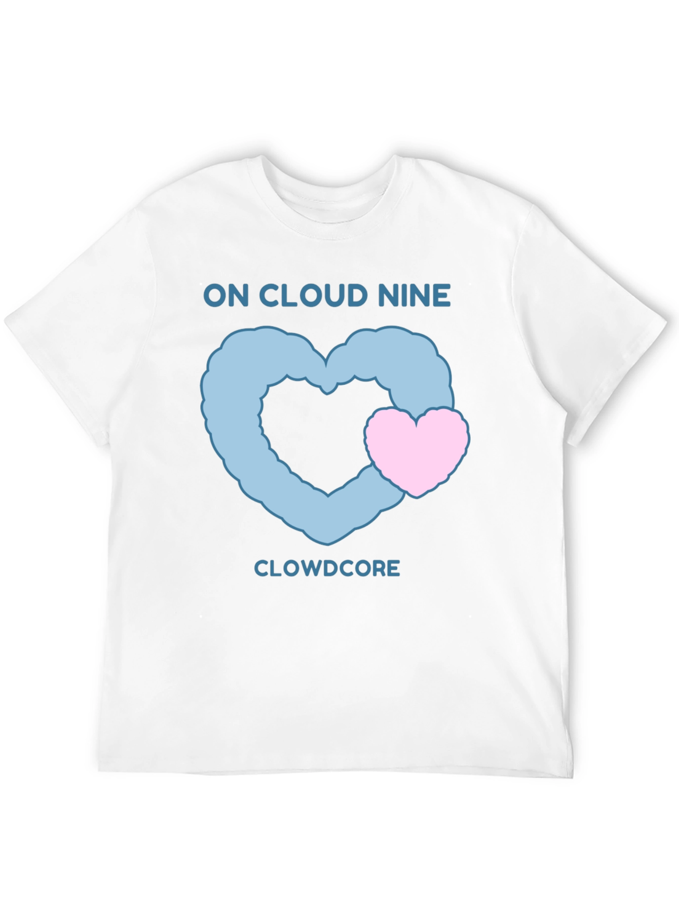 On Cloud Nine Black T-Shirt with Heart Graphic