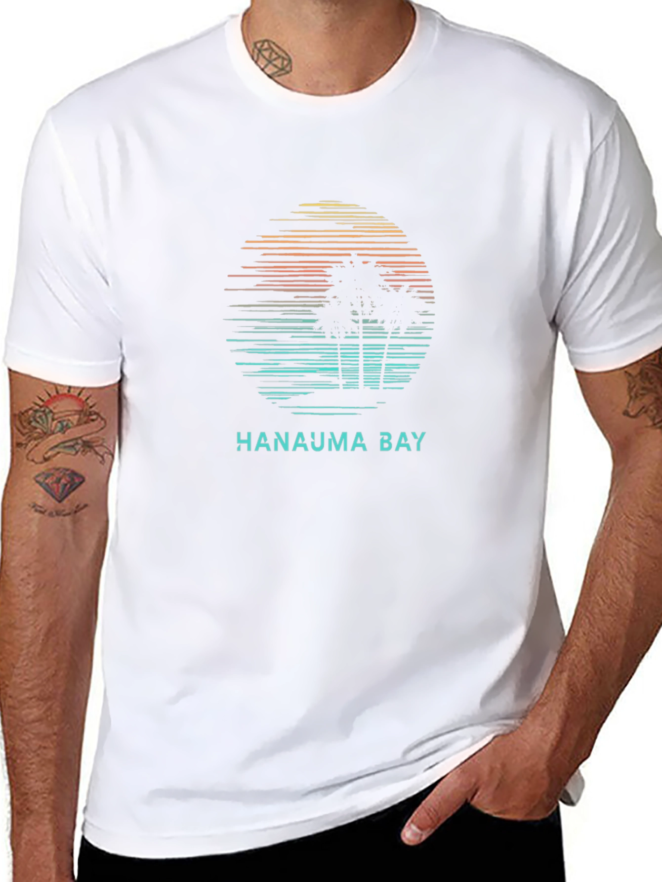 Hanauma Bay Palm Sunset Graphic T-Shirt