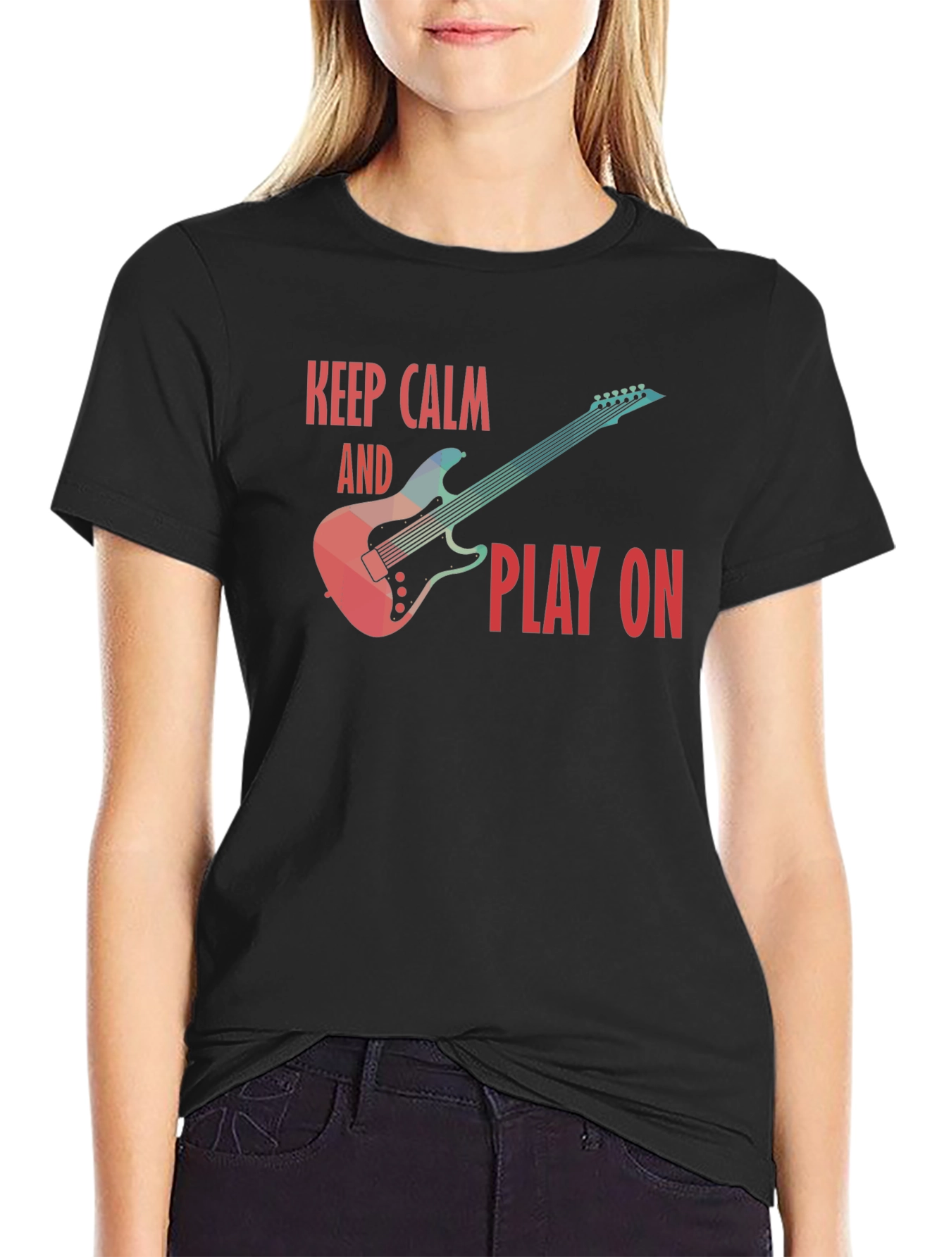 Keep Calm and Play On Guitar T-Shirt