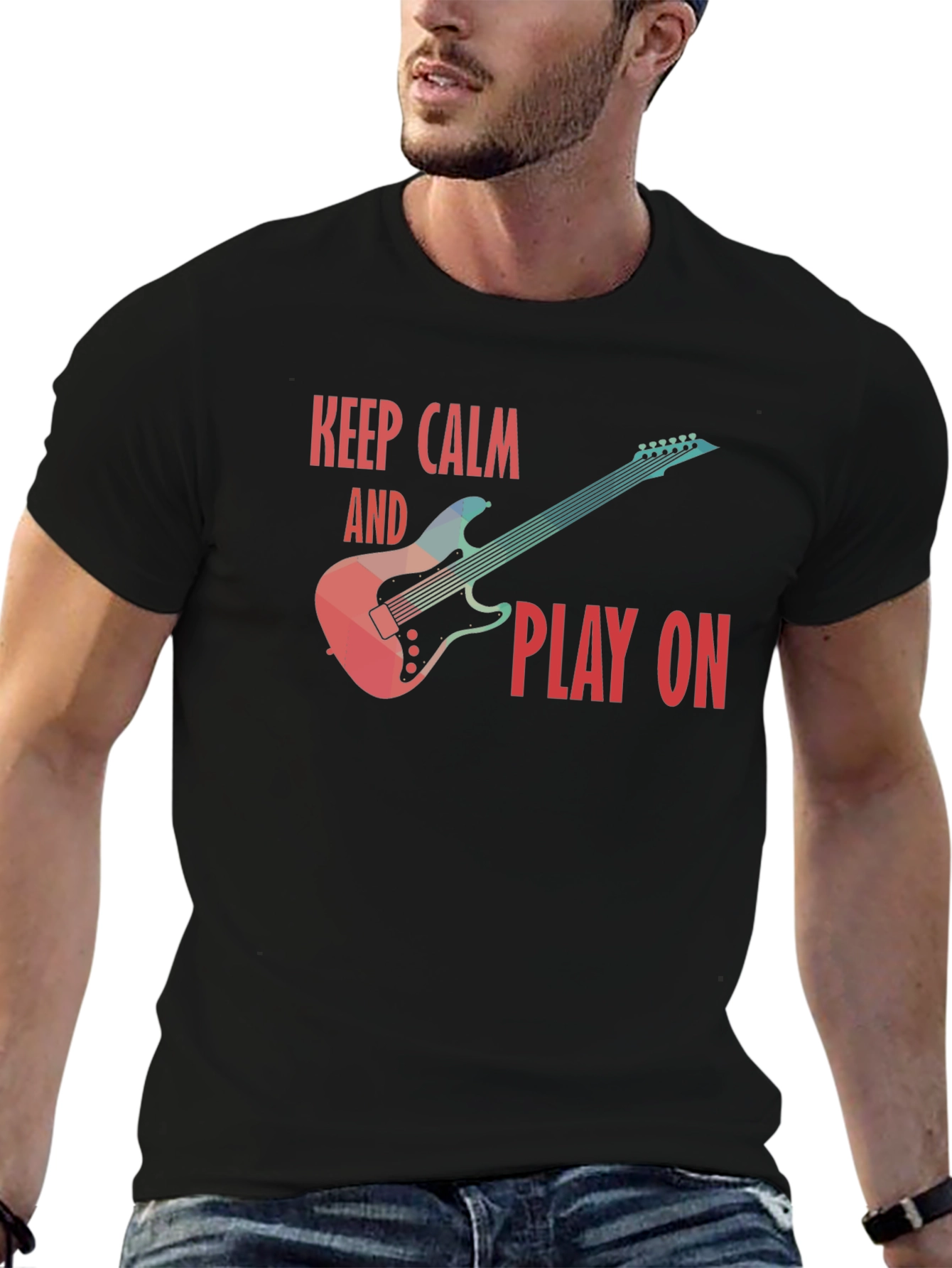 Keep Calm and Play On Guitar T-Shirt