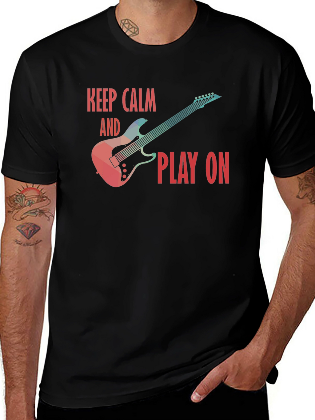 Keep Calm and Play On Guitar T-Shirt