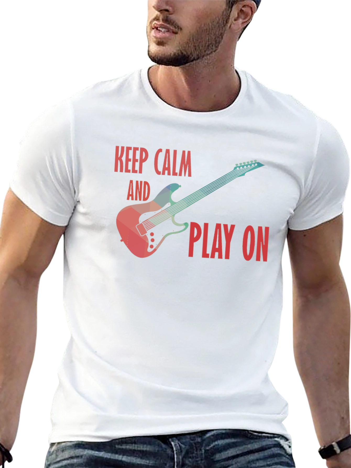 Keep Calm and Play On Guitar T-Shirt