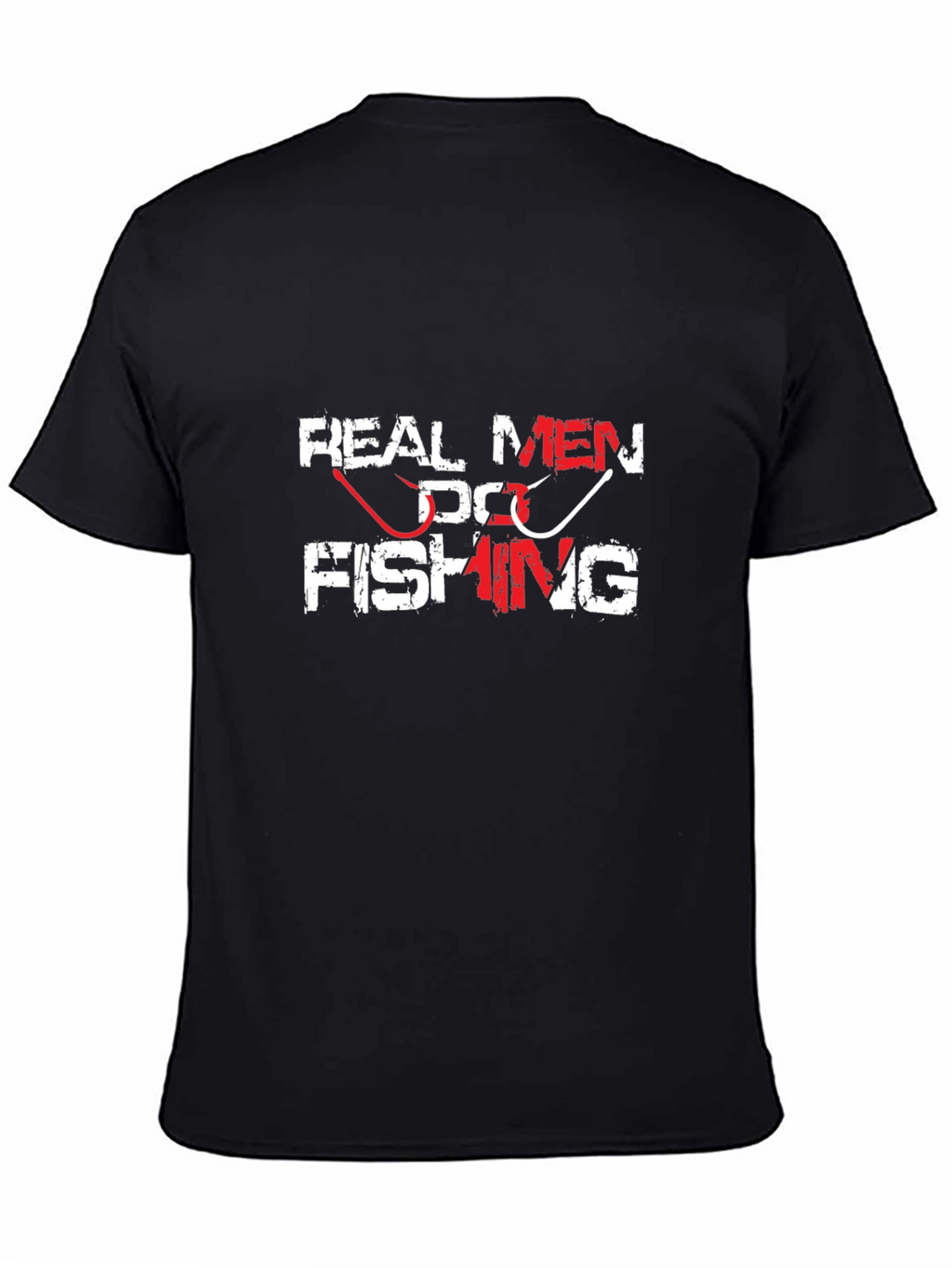Real Men Do Fishing Graphic Tee - Black