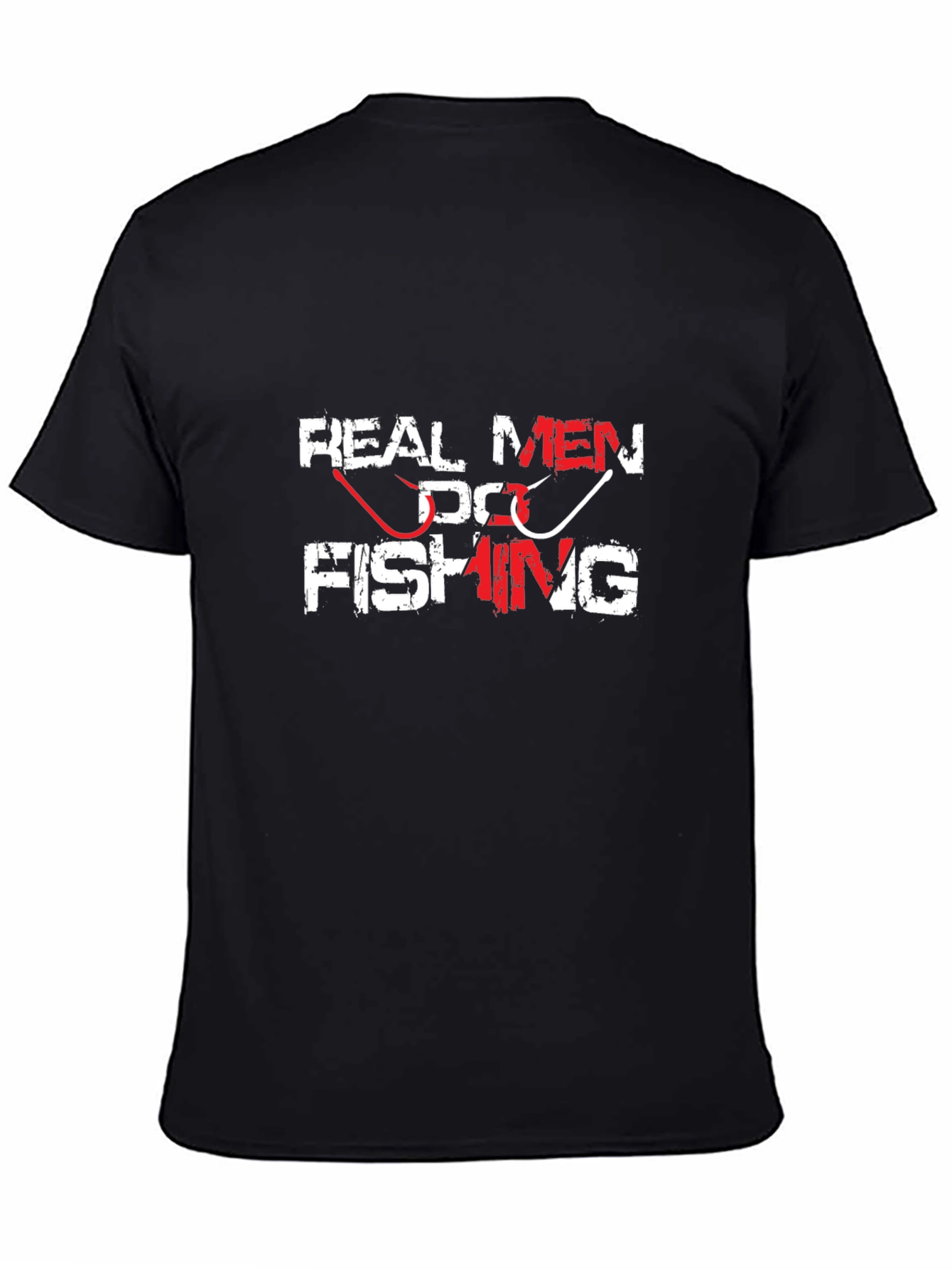 Real Men Do Fishing Graphic Tee - Black