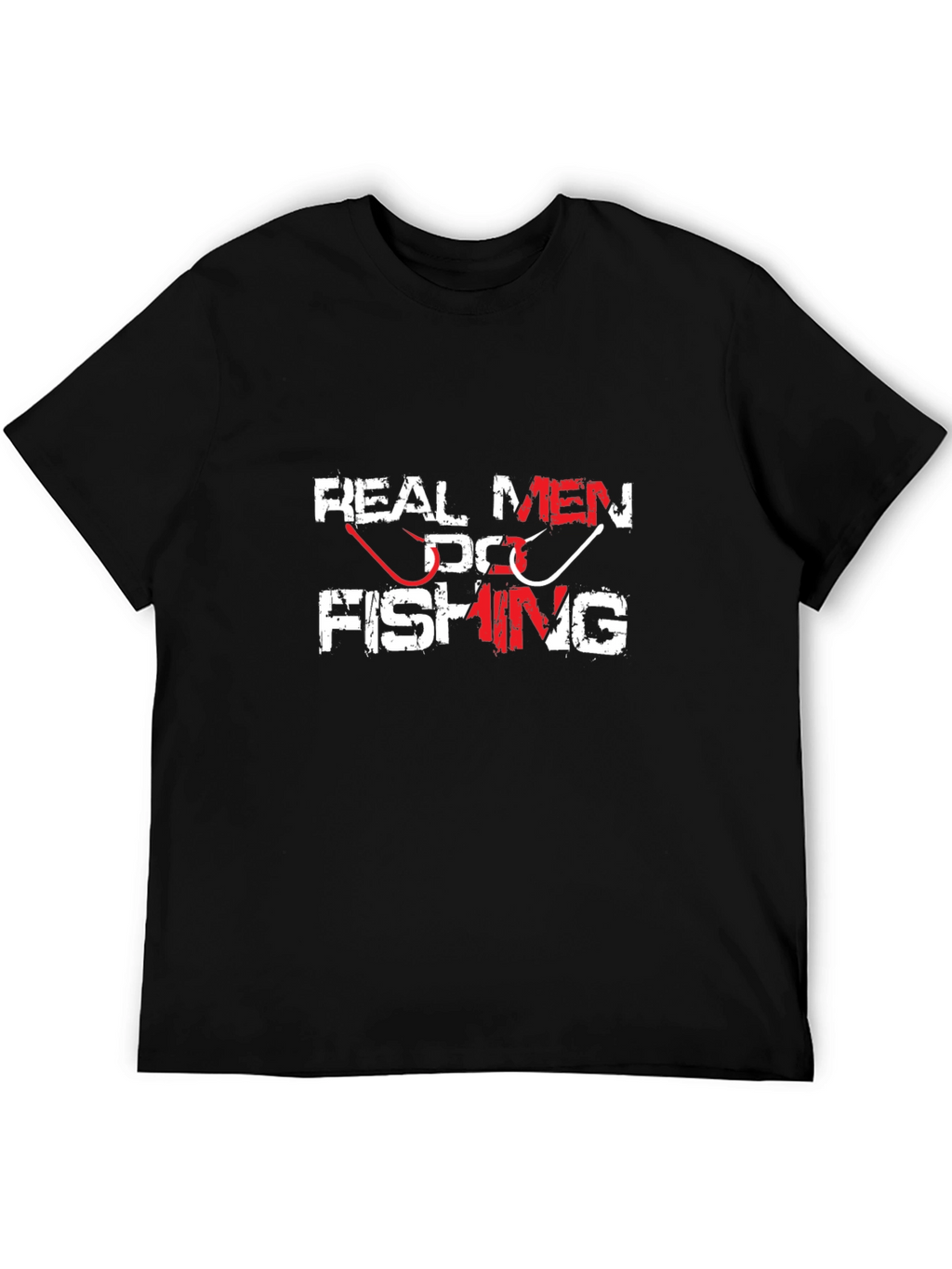 Real Men Do Fishing Graphic Tee - Black
