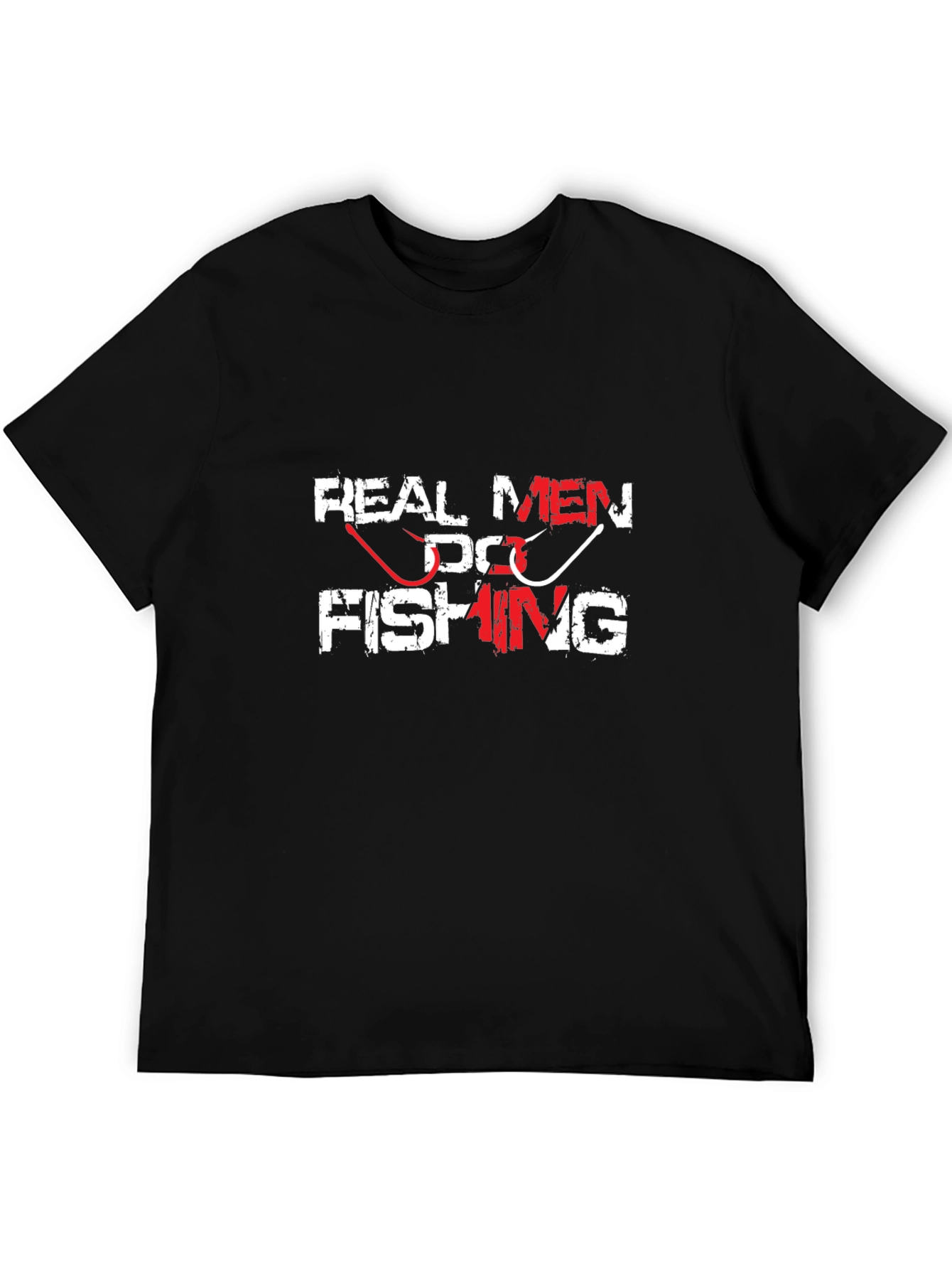 Real Men Do Fishing Graphic Tee - Black
