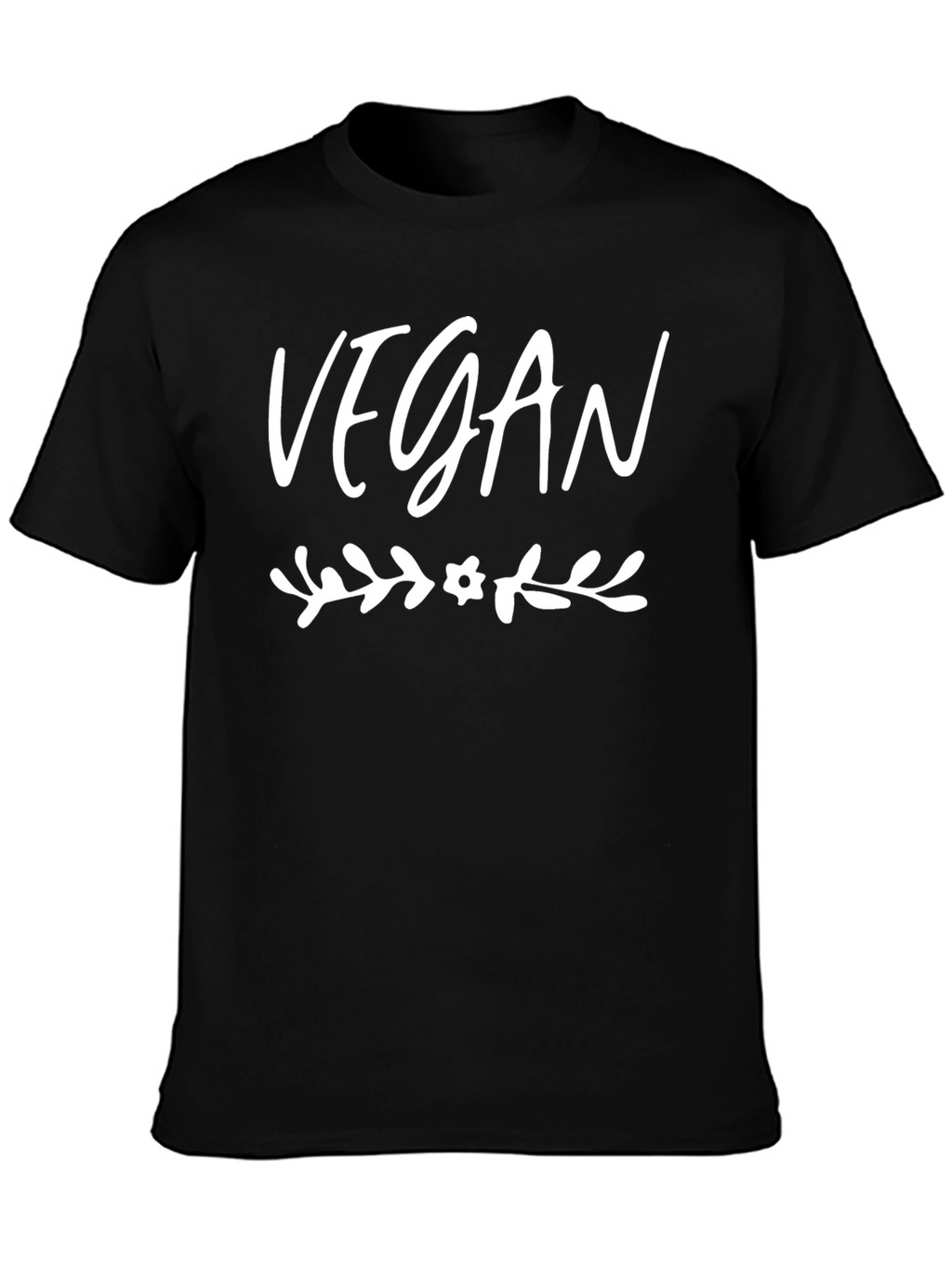 Vegan Floral T-Shirt - Unisex Black Tee