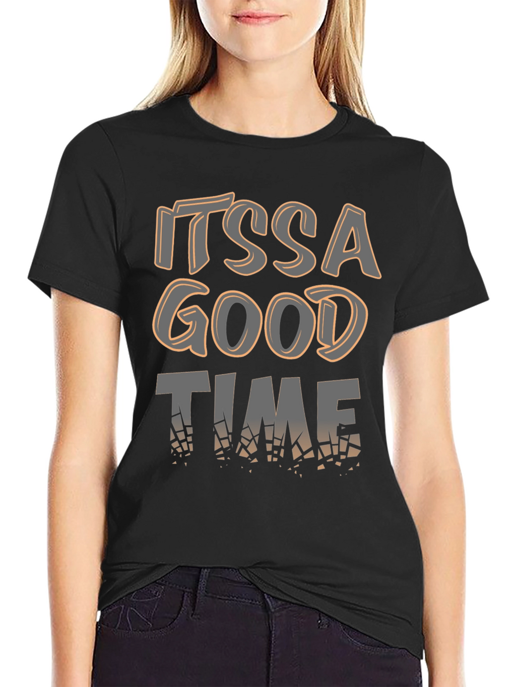 Its a Good Time Mens Black Graphic Tee