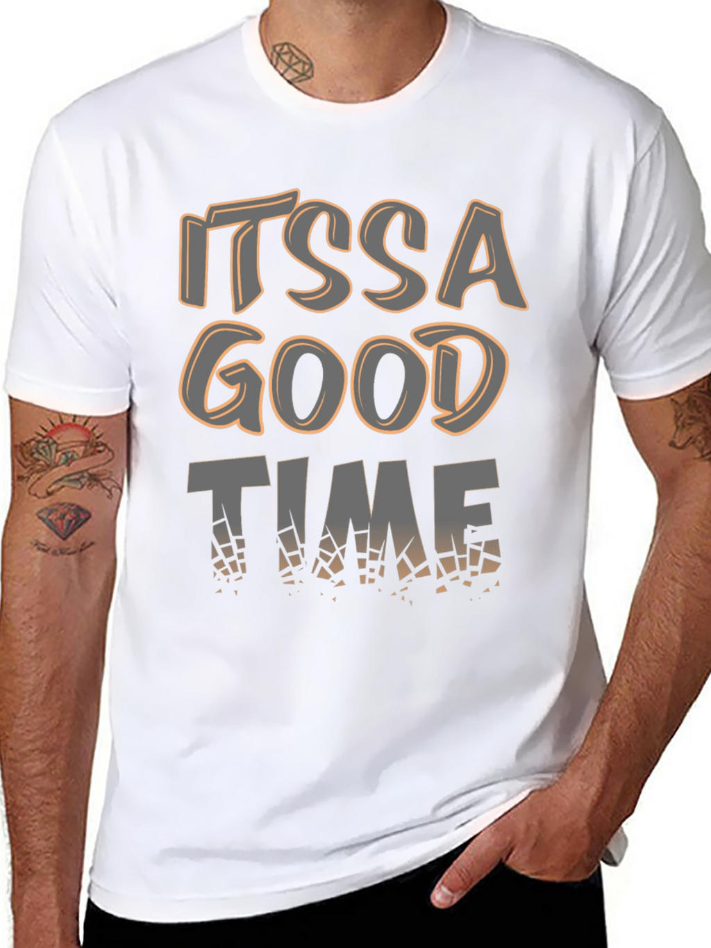 Its a Good Time Mens Black Graphic Tee