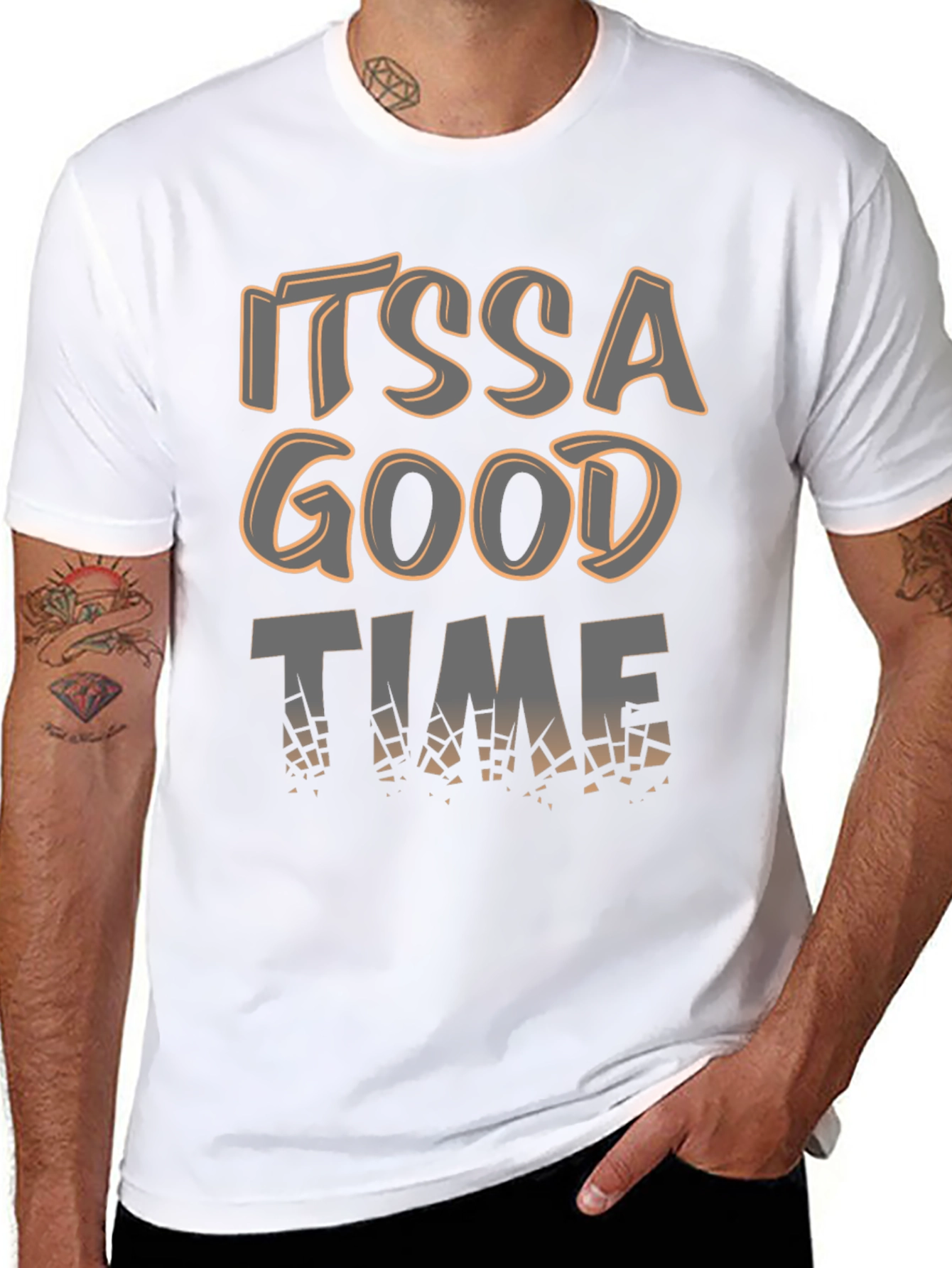 Its a Good Time Mens Black Graphic Tee