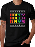 Happy Holla Gays Ugly Christmas T-Shirt