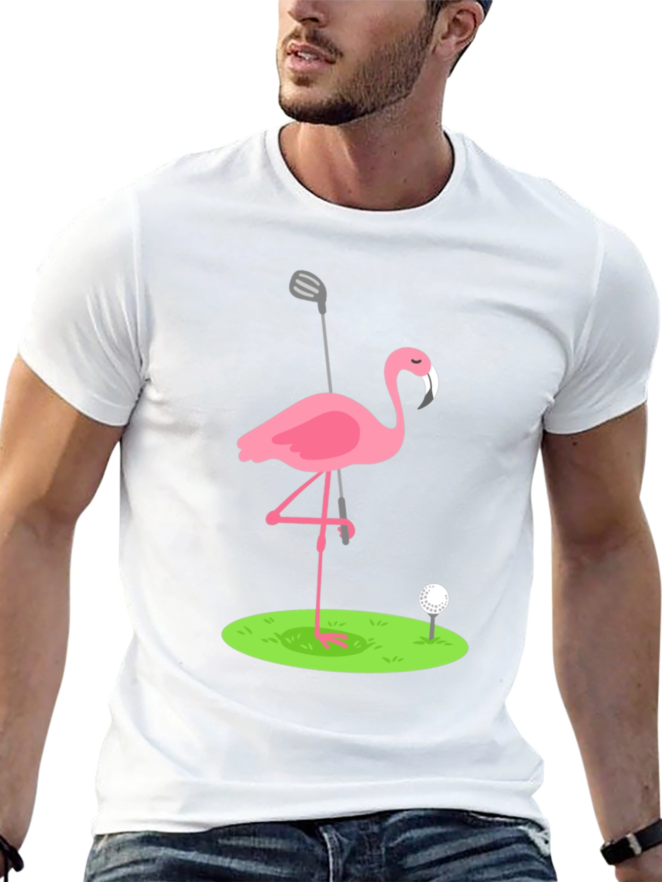 Golf Flamingo Graphic Tee - Black T-Shirt