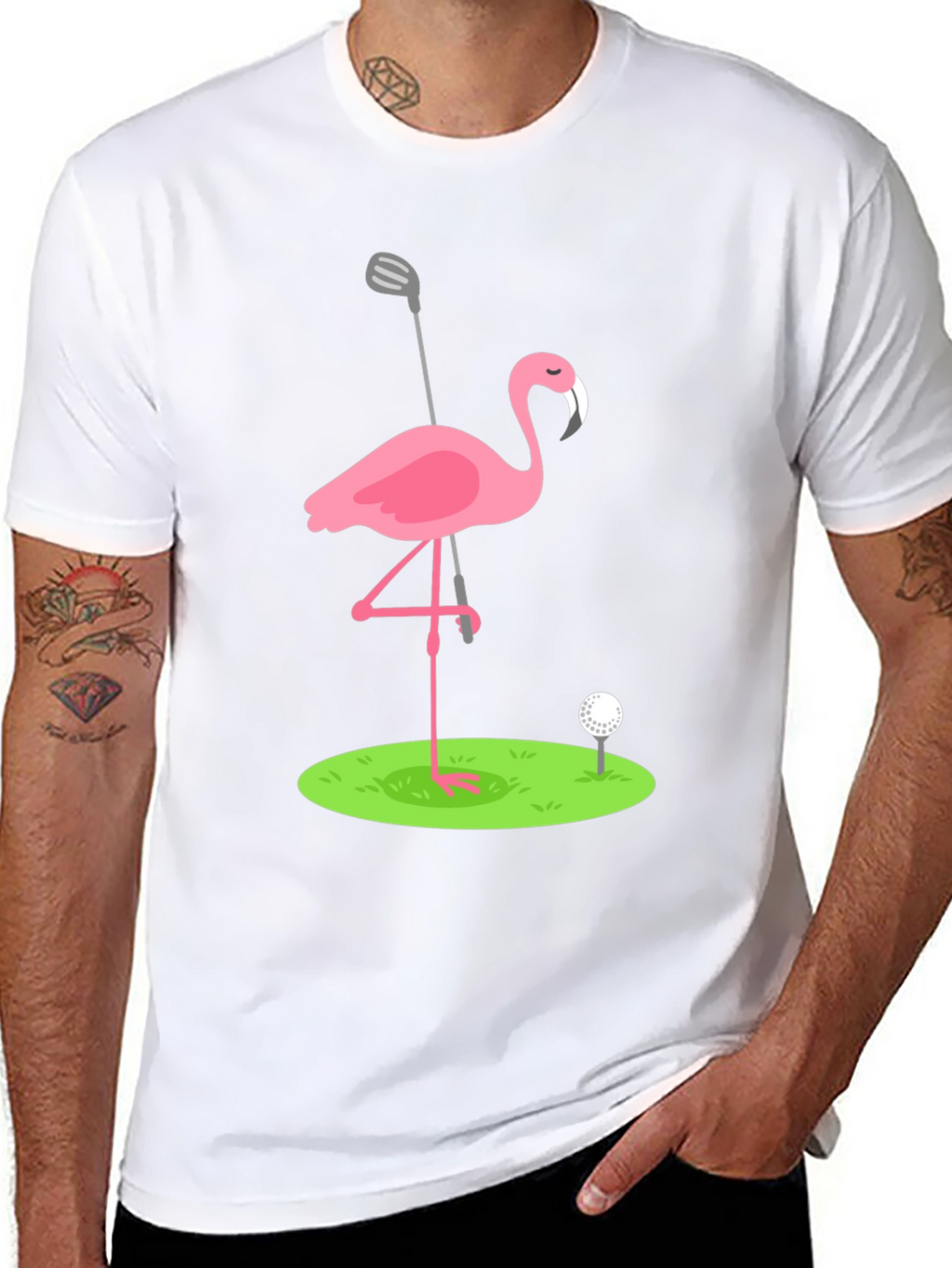 Golf Flamingo Graphic Tee - Black T-Shirt