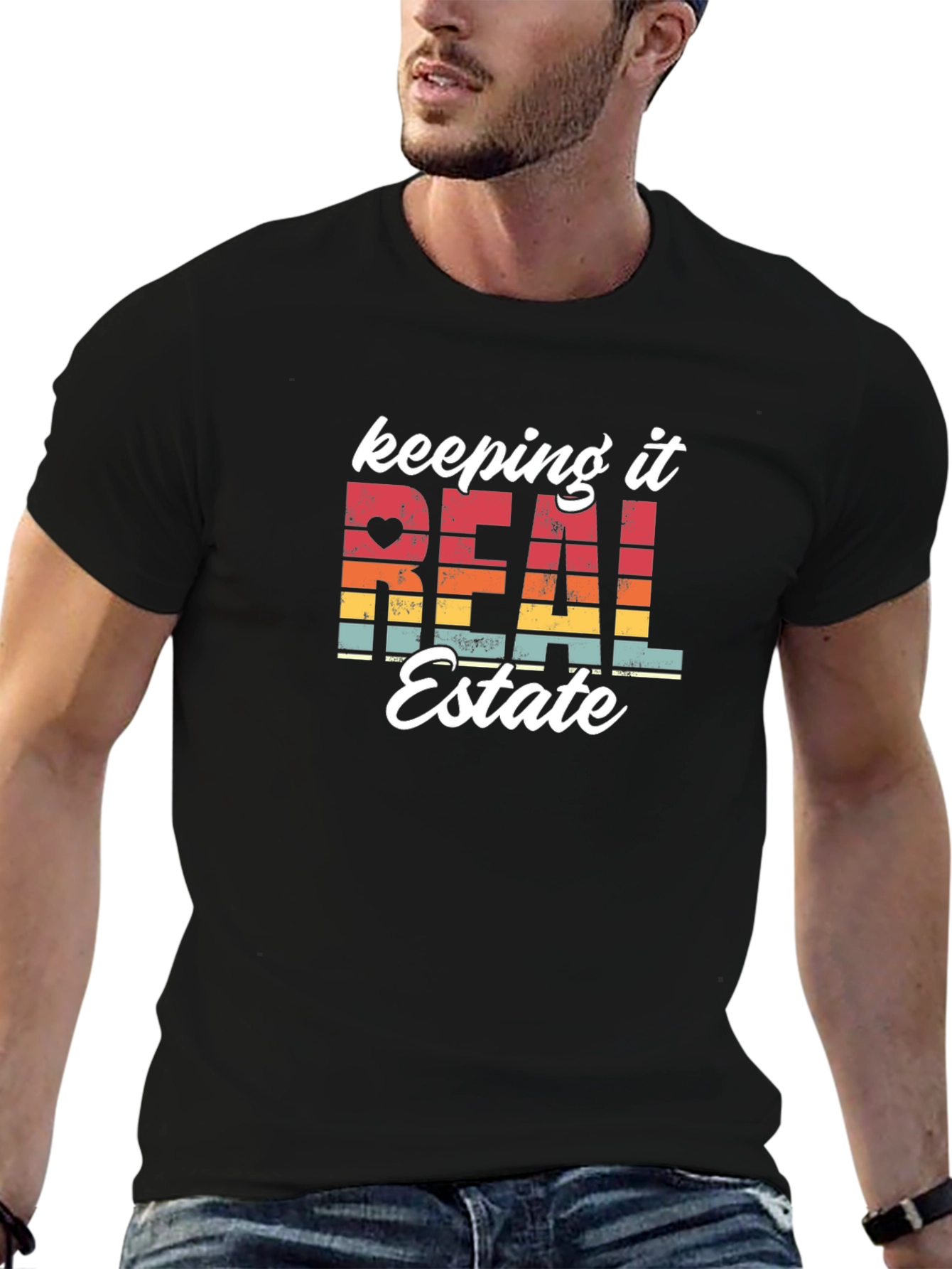 Keeping It Real Estate Black Graphic Tee