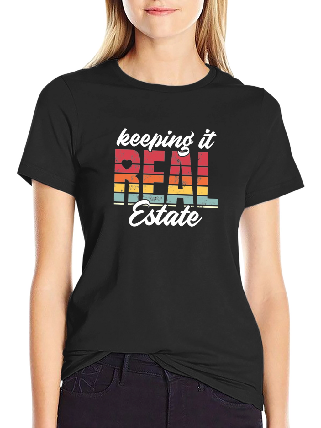 Keeping It Real Estate Black Graphic Tee