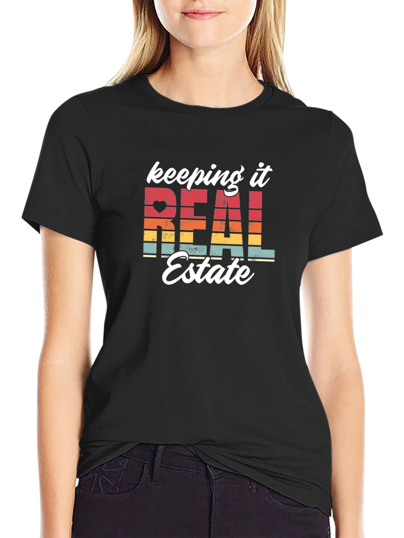 Keeping It Real Estate Black Graphic Tee