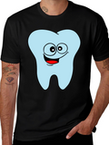 Funny Tooth Graphic Black T-Shirt