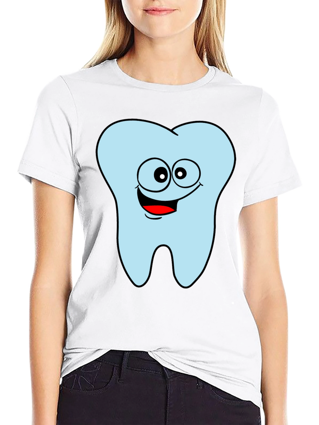 Funny Tooth Graphic Black T-Shirt