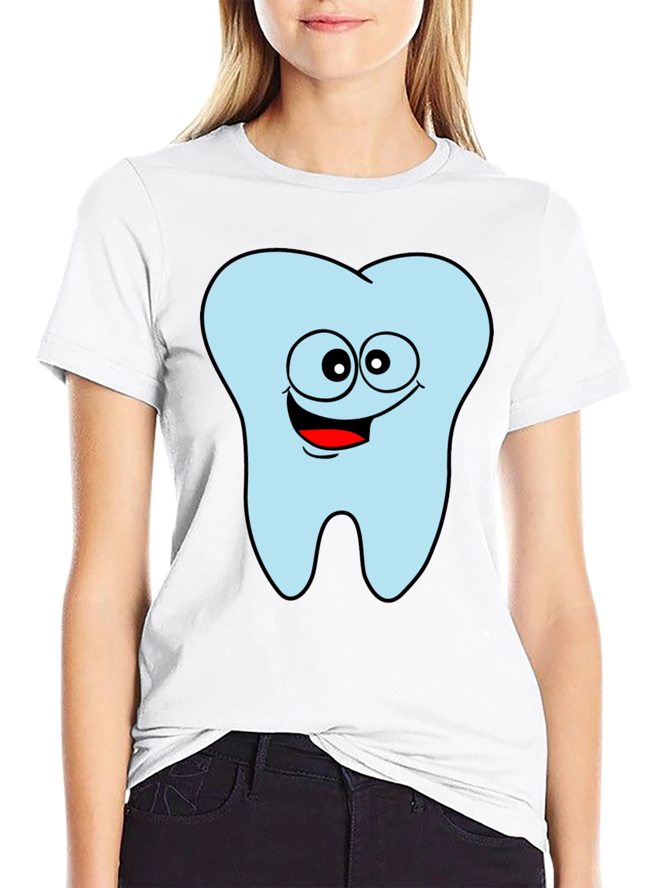 Funny Tooth Graphic Black T-Shirt