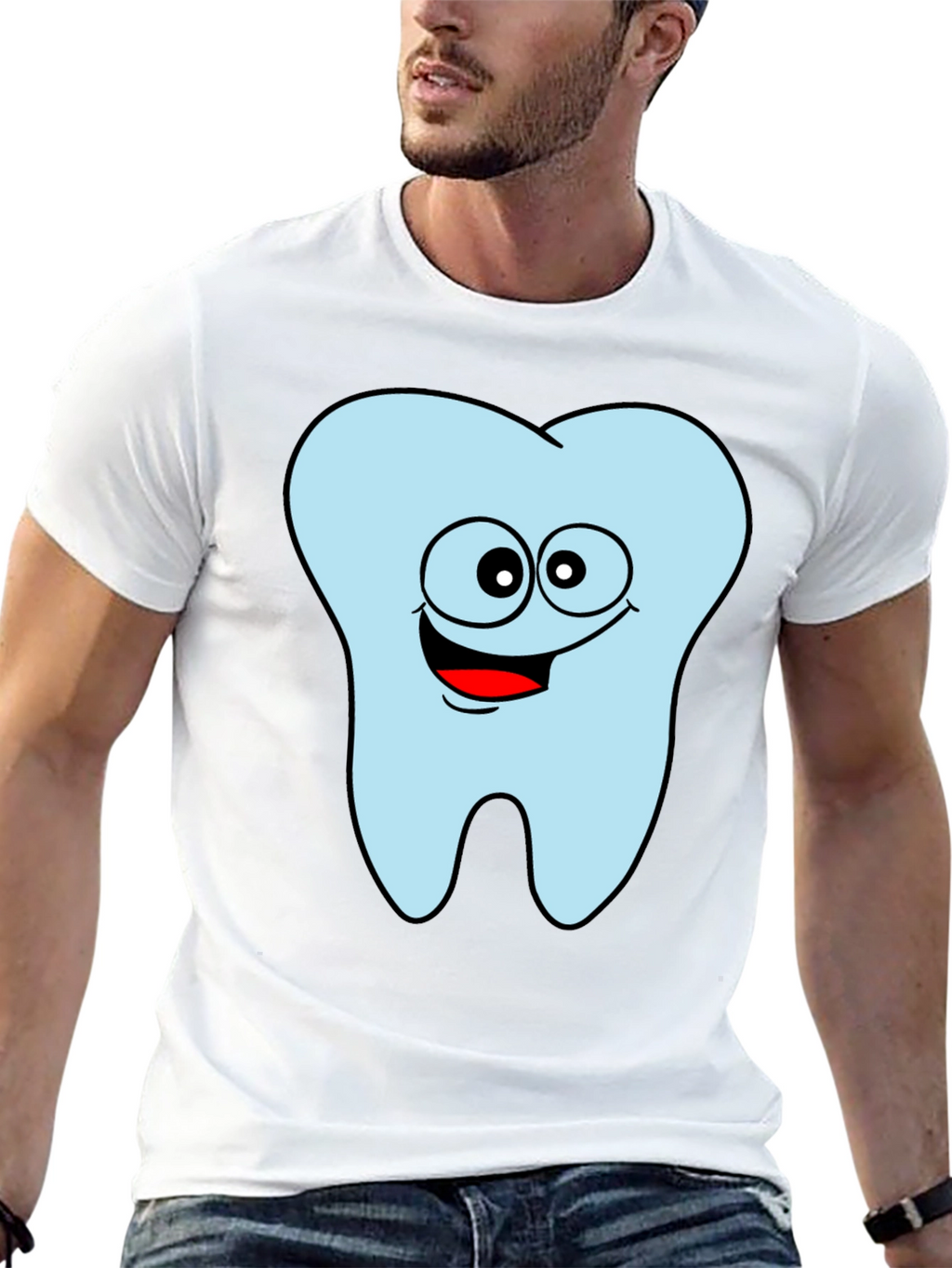 Funny Tooth Graphic Black T-Shirt