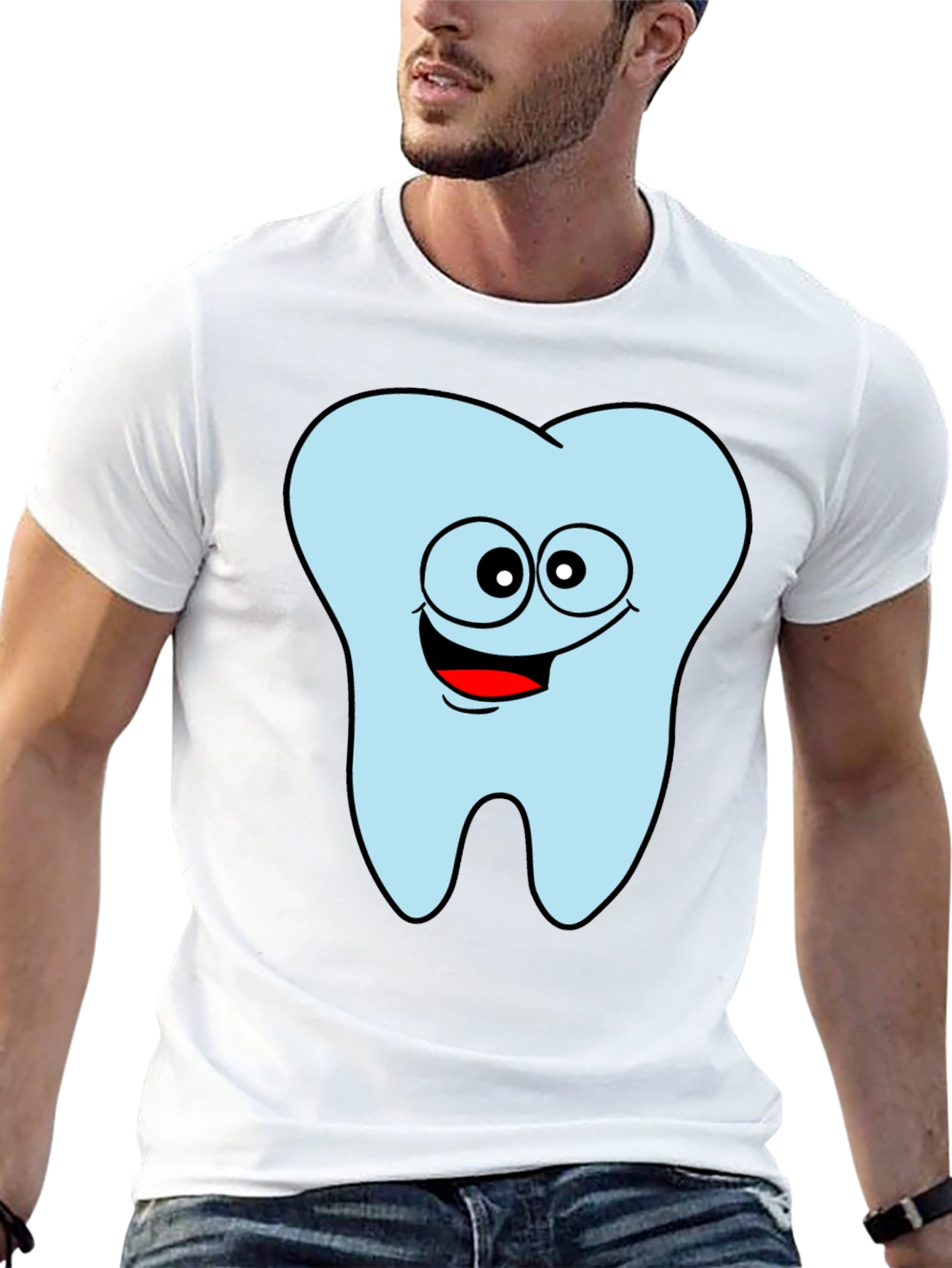 Funny Tooth Graphic Black T-Shirt