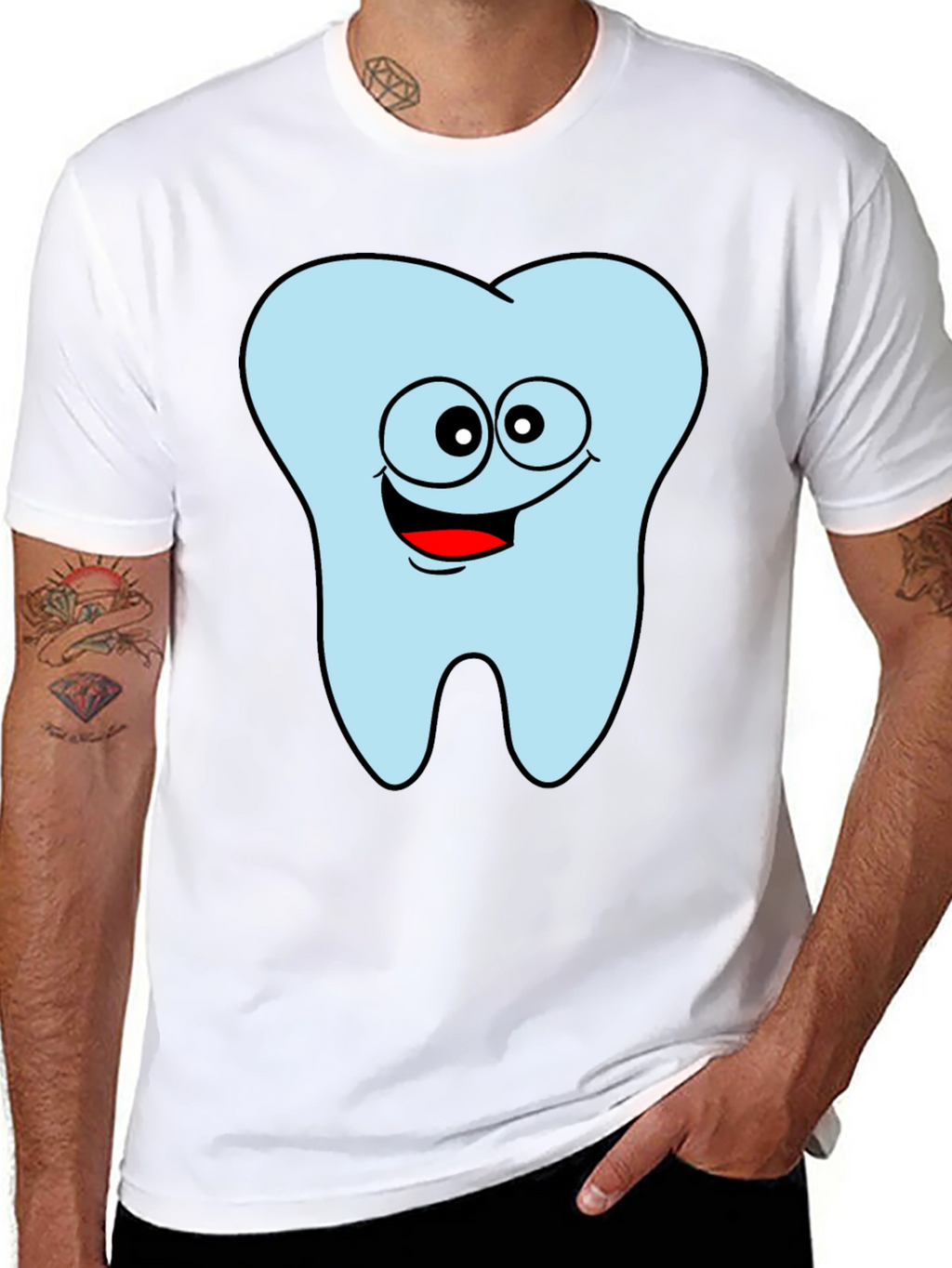 Funny Tooth Graphic Black T-Shirt