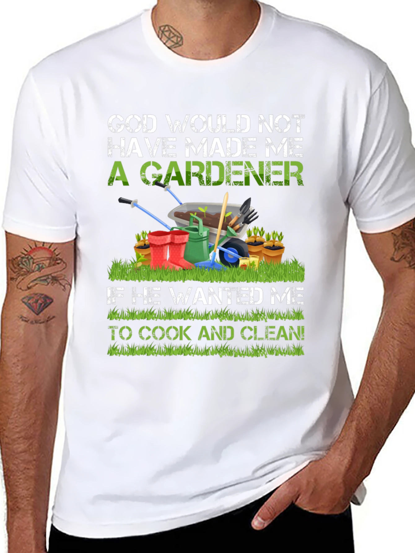 Gardener T-Shirt: God Made Me A Gardener Tee