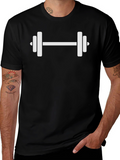 Workout Tee - White Dumbbell Design