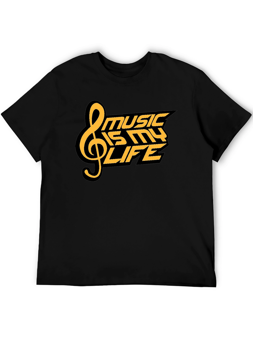 Music is My Life T-Shirt - Black Graphic Tee