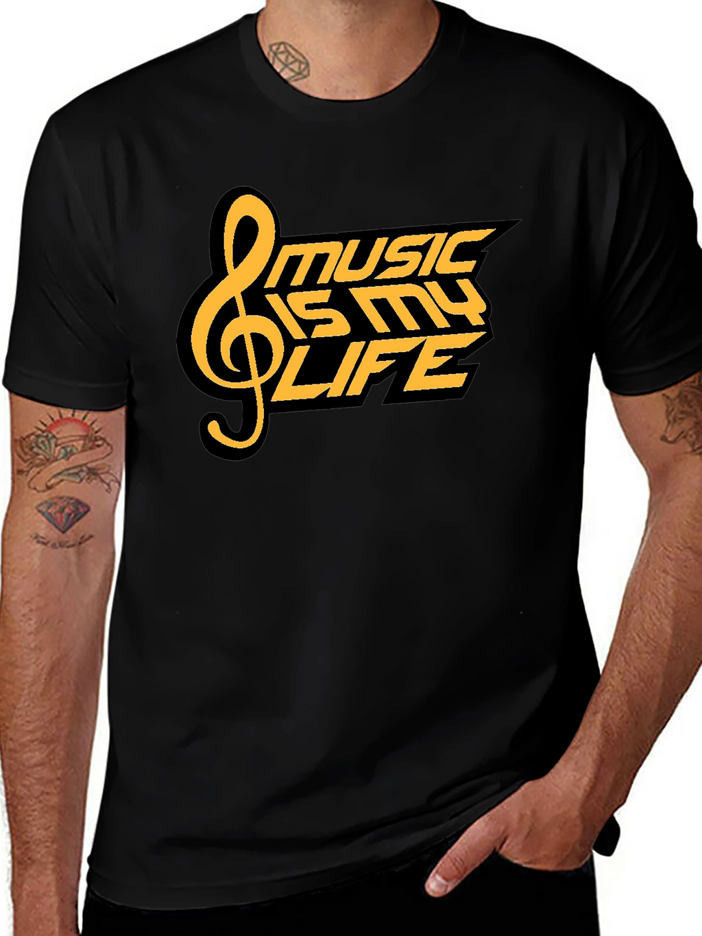 Music is My Life T-Shirt - Black Graphic Tee