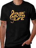 Music is My Life T-Shirt - Black Graphic Tee